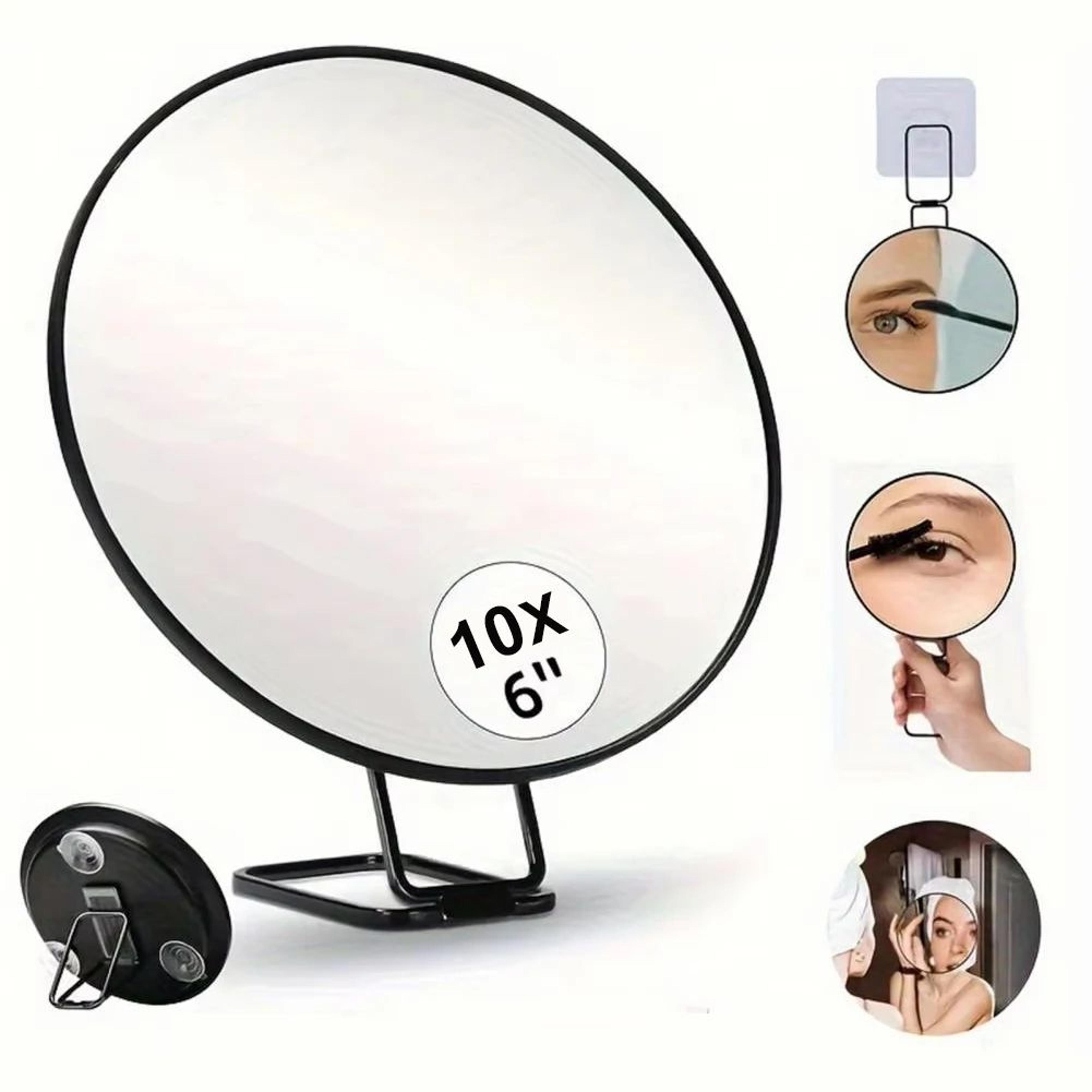 6 inch 10x magnifying travel makeup mirror with adjustable stand and suction cups