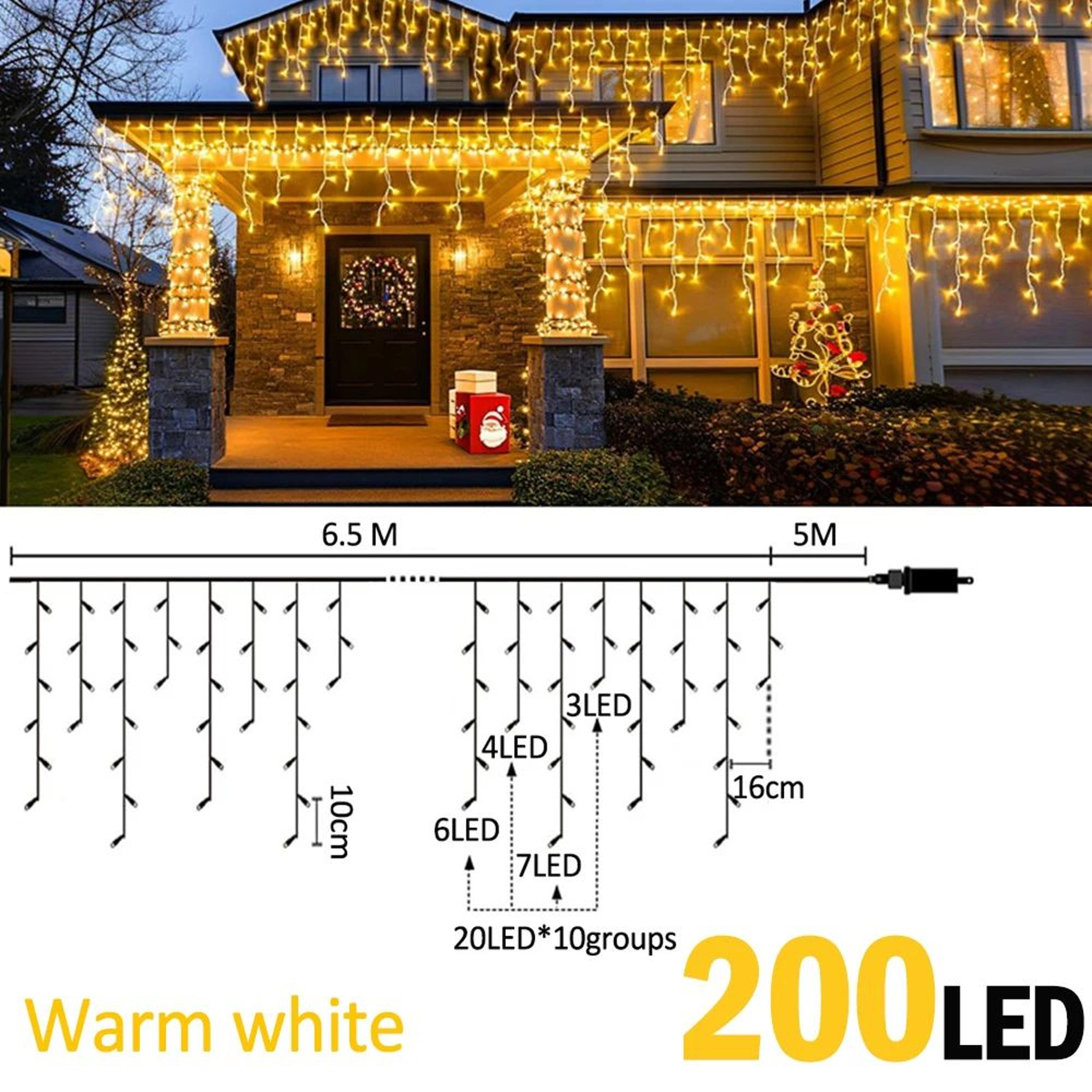 Waterproof LED Icicle Curtain Lights 200 To 480 LED 8 Modes For Indoor Outdoor Decor 7
