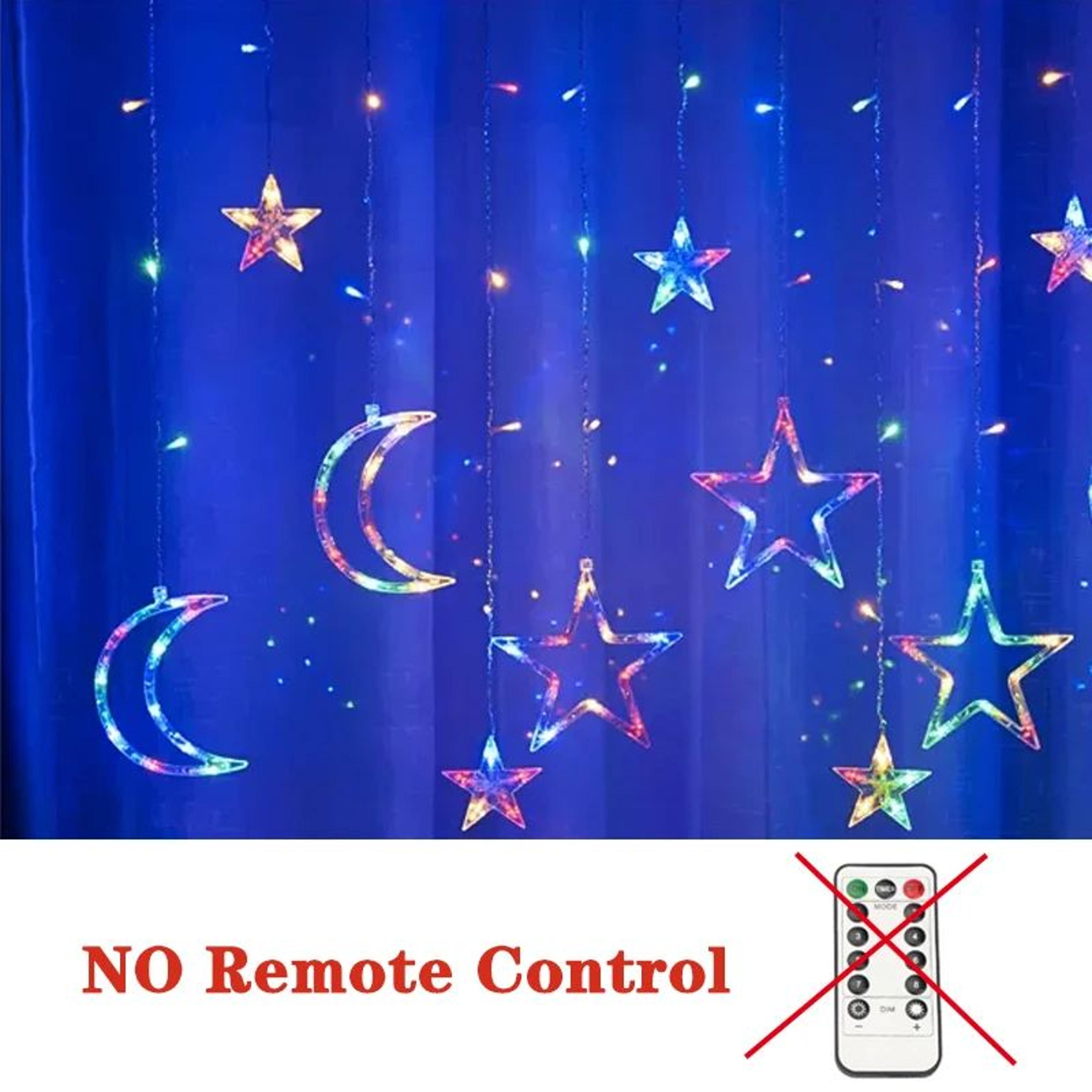 Moon And Star LED Curtain Lights Christmas Fairy Garland For Window And Holiday Decor 9