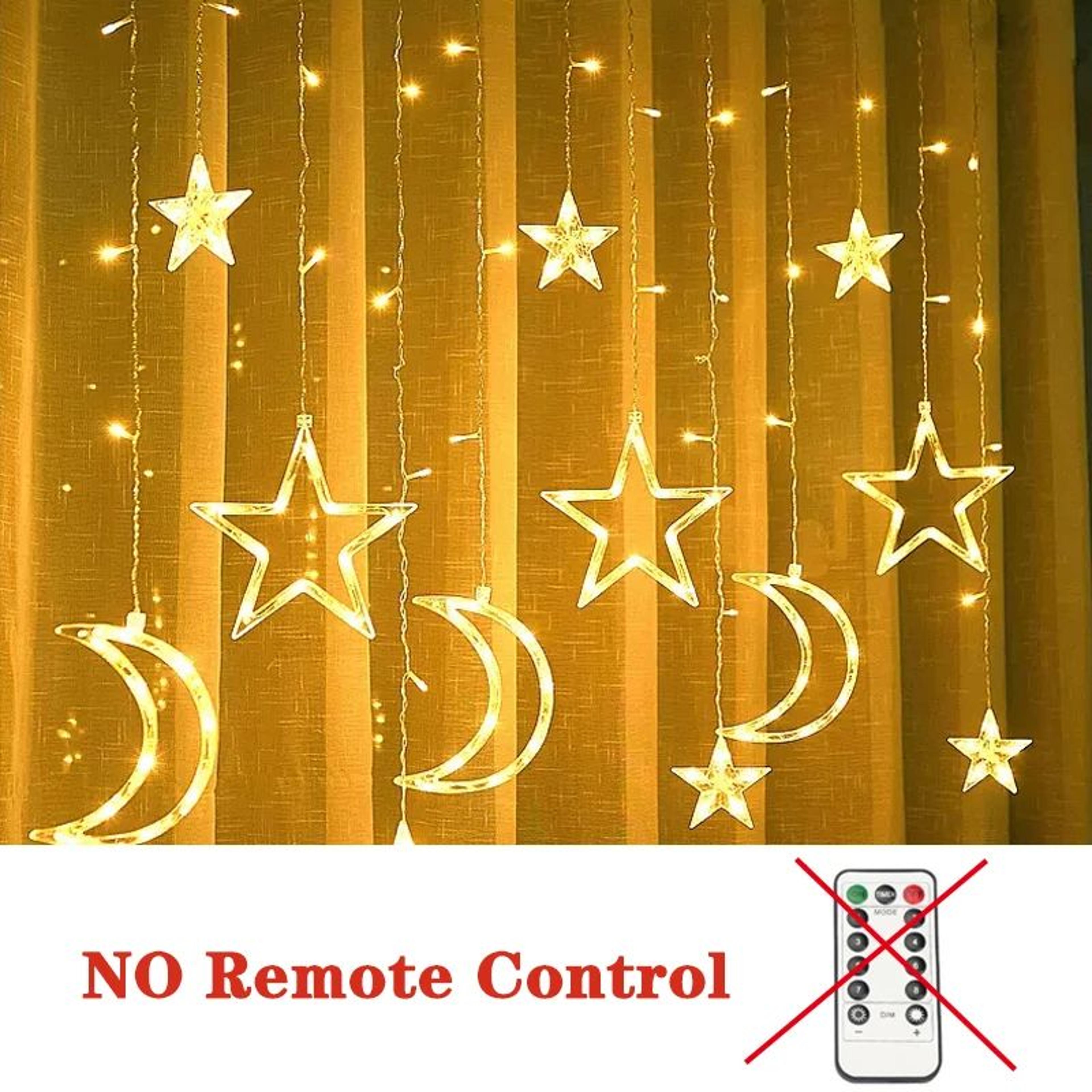 Moon And Star LED Curtain Lights Christmas Fairy Garland For Window And Holiday Decor 8