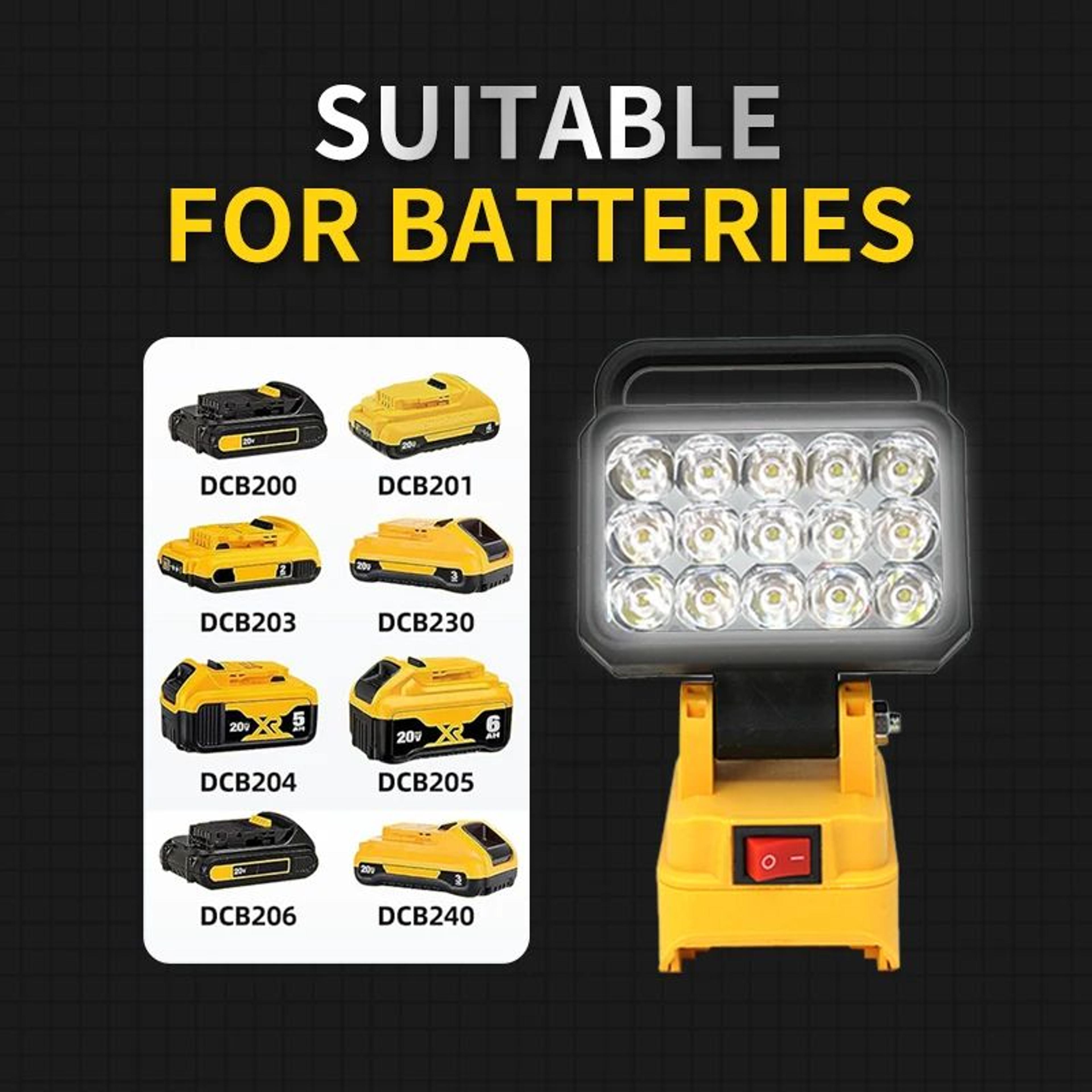 15 LED Cordless Work Light With USB Power Bank For Tool Batteries 4