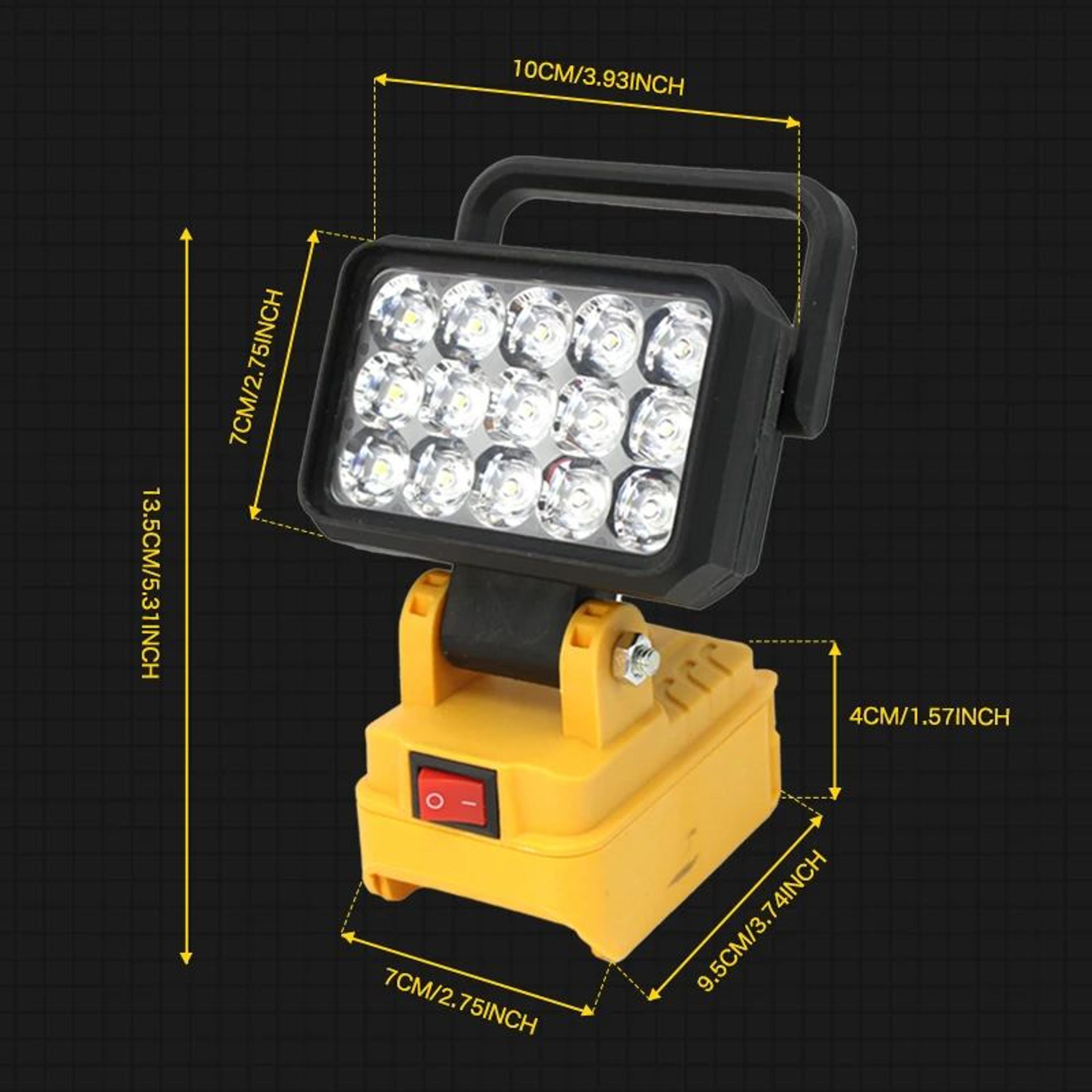 15 LED Cordless Work Light With USB Power Bank For Tool Batteries 7