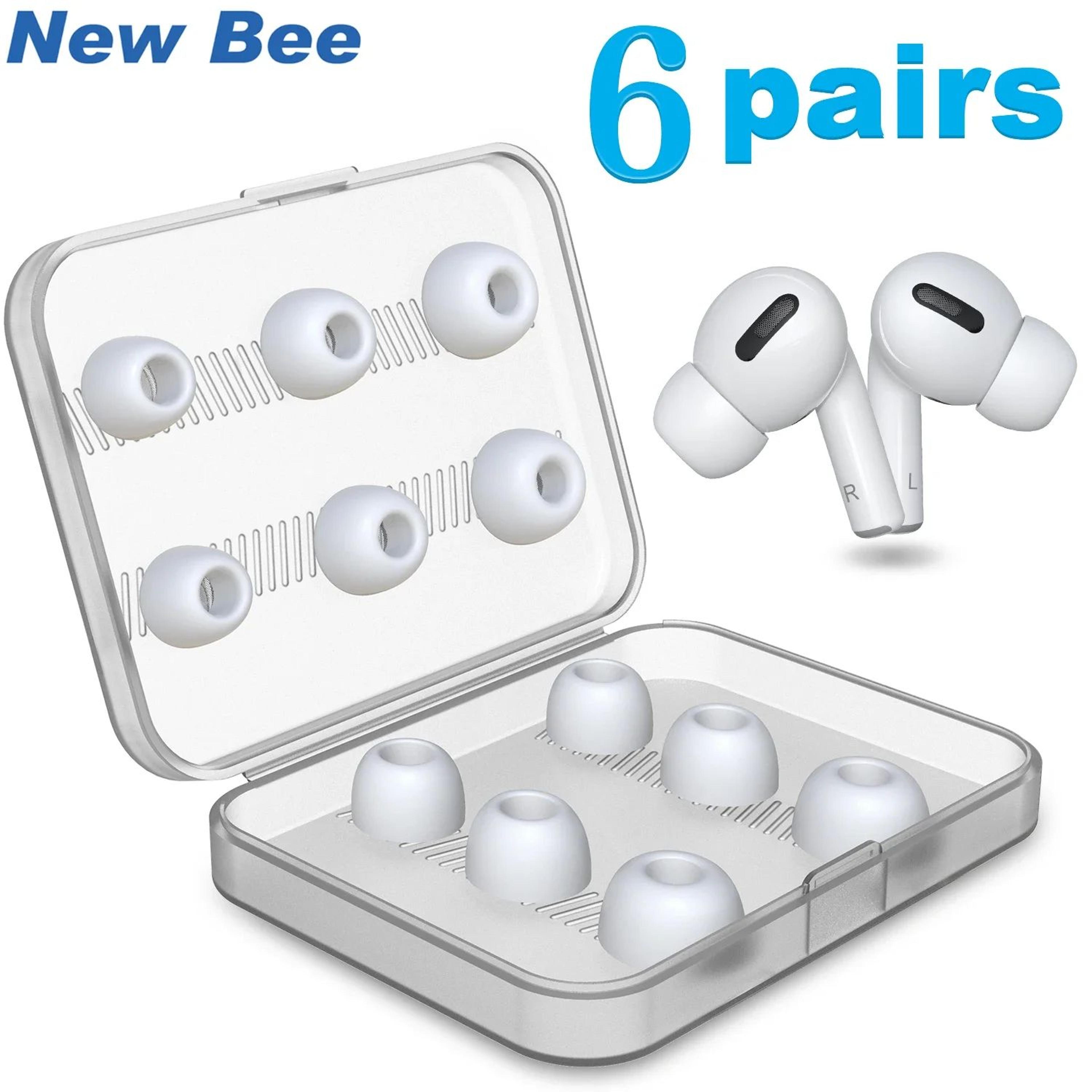 6 pairs airpods pro silicone replacement ear tips with dust mesh s m l