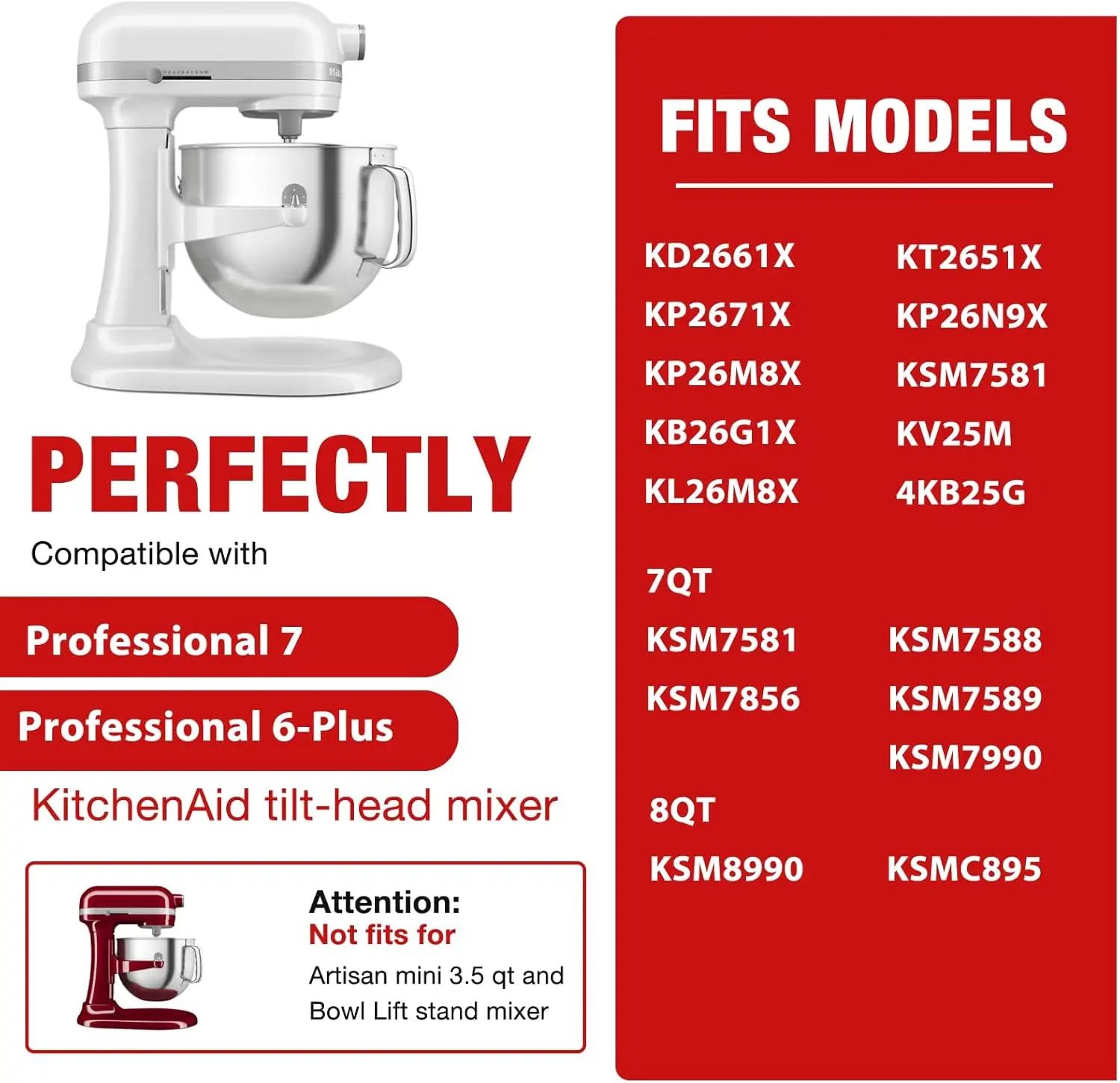 6QT Stainless Steel Flex Edge Beater For KitchenAid Professional 6 And 7 Quart Mixers 3