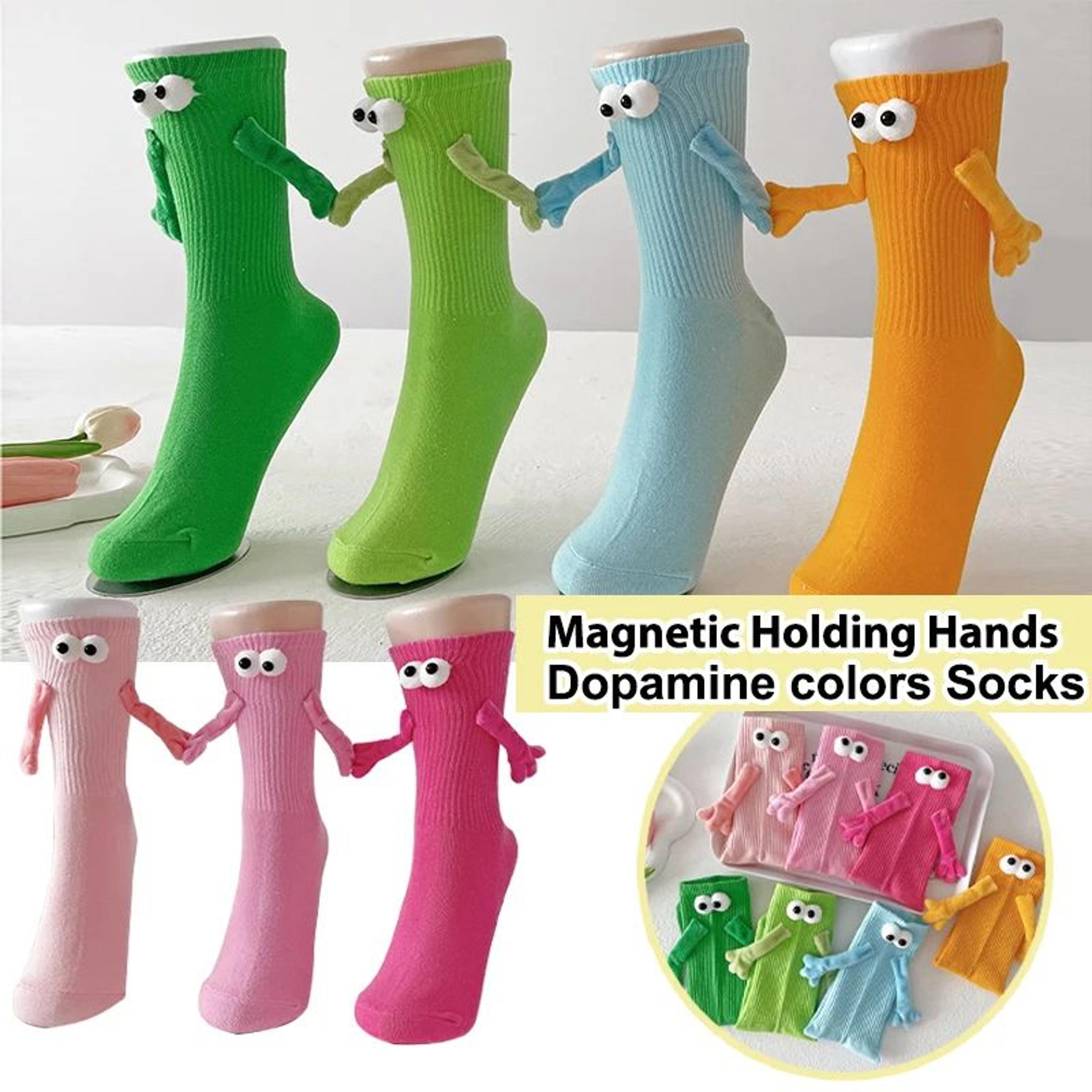 magnetic holding hands socks - colorful novelty couple and best friend gift