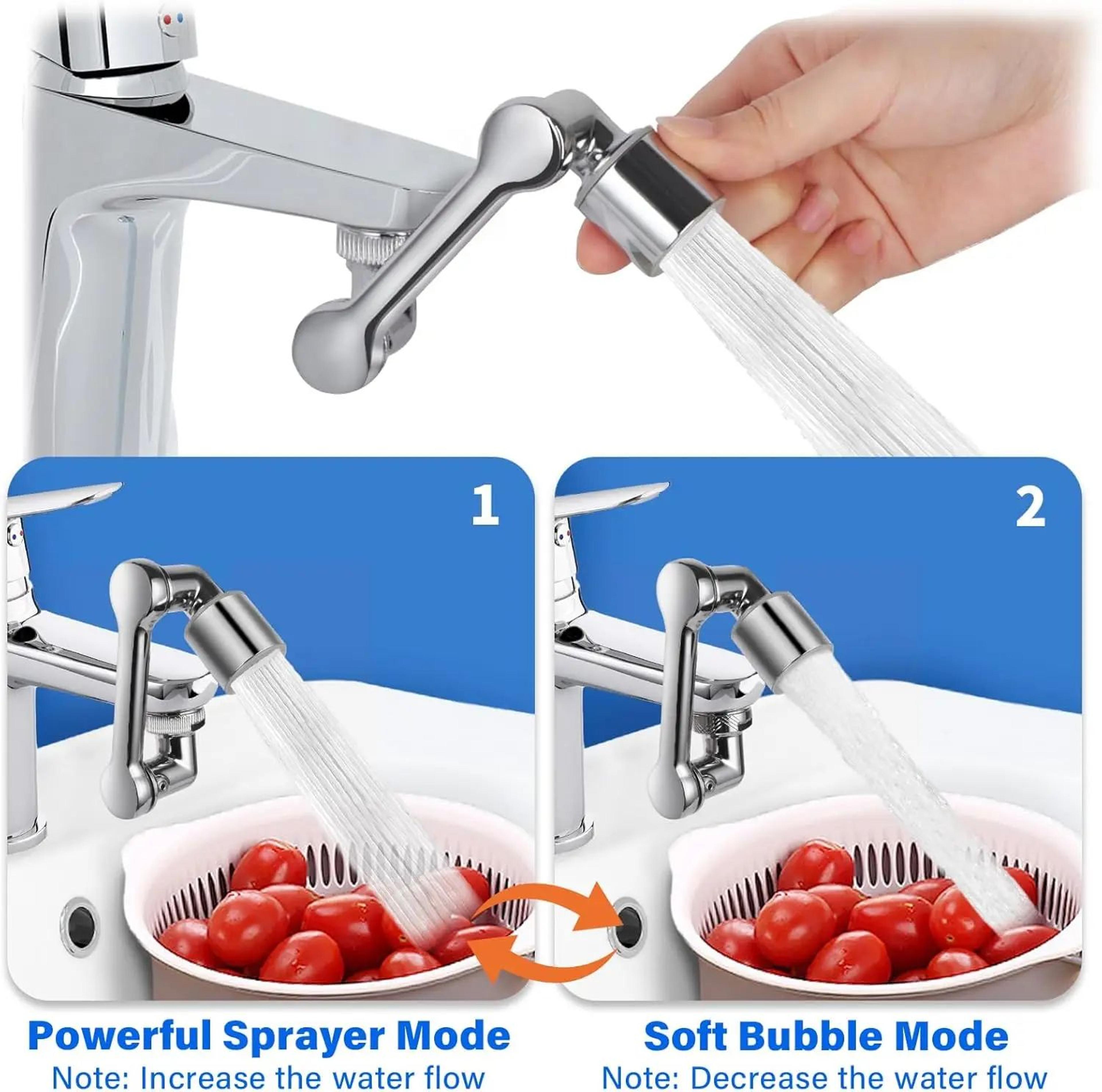 1080 Swivel Stainless Steel Faucet Extender With Dual Spray Modes 1