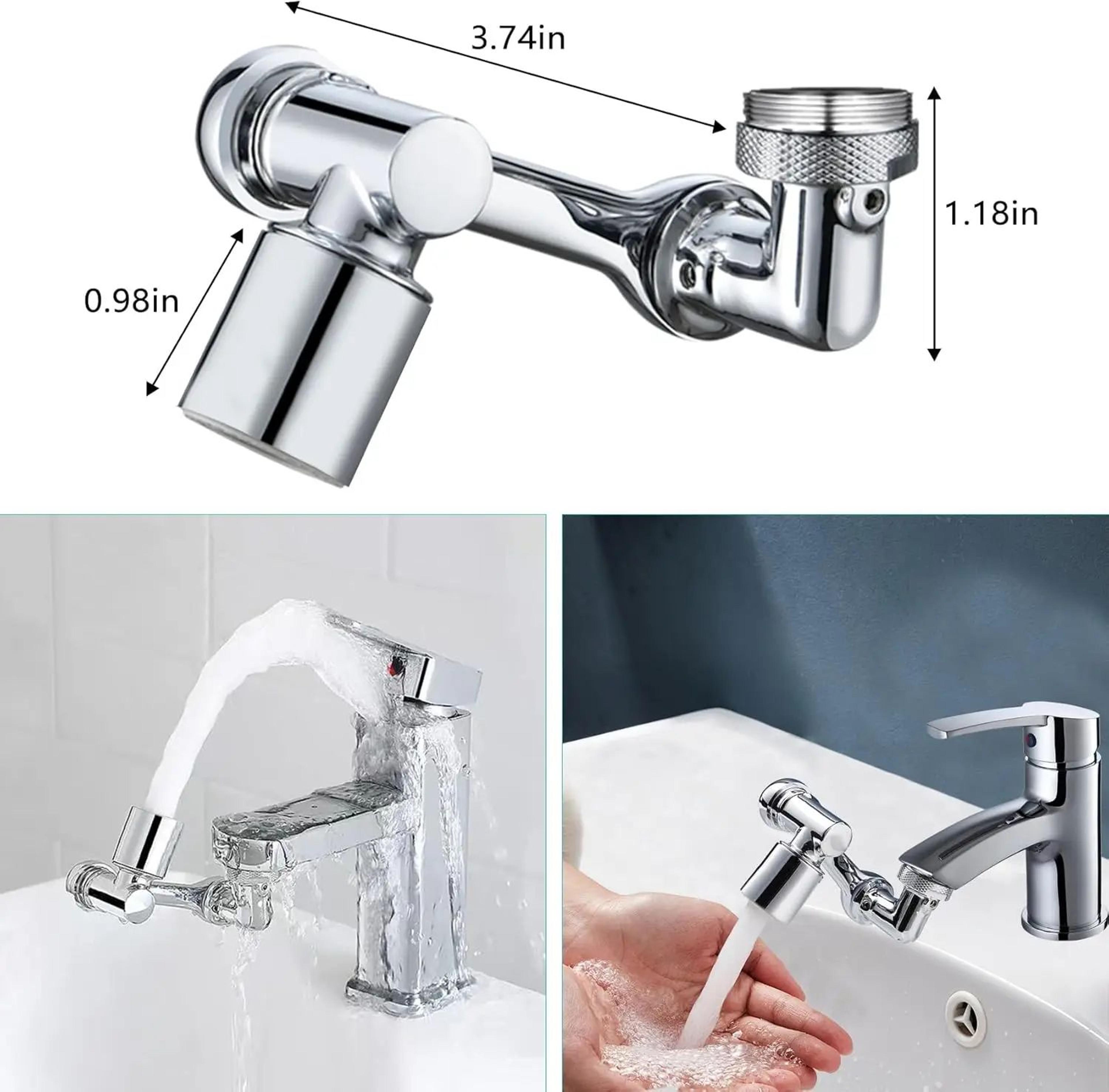 1080 Swivel Stainless Steel Faucet Extender With Dual Spray Modes 2