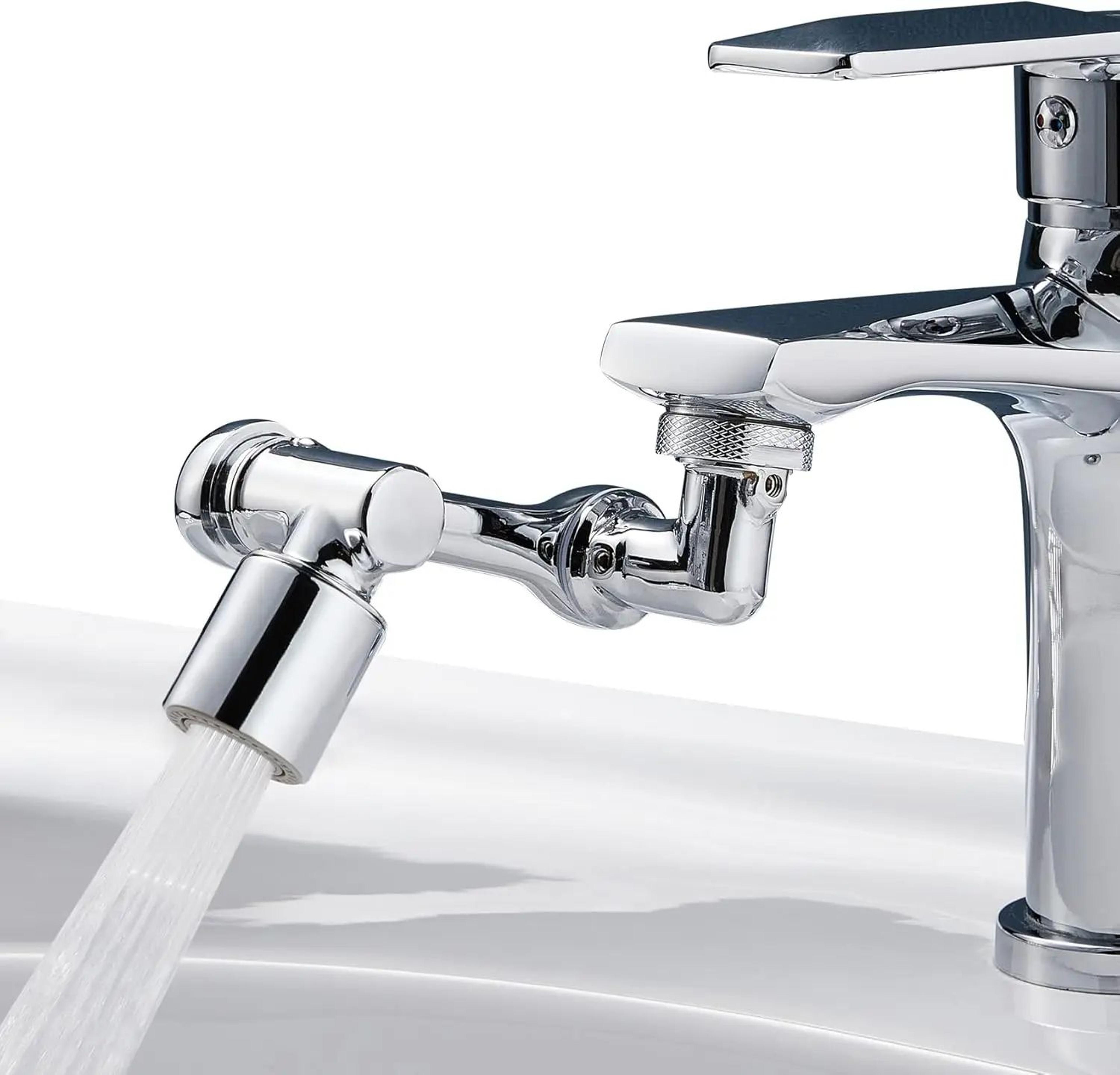 1080° swivel stainless steel faucet extender with dual spray modes