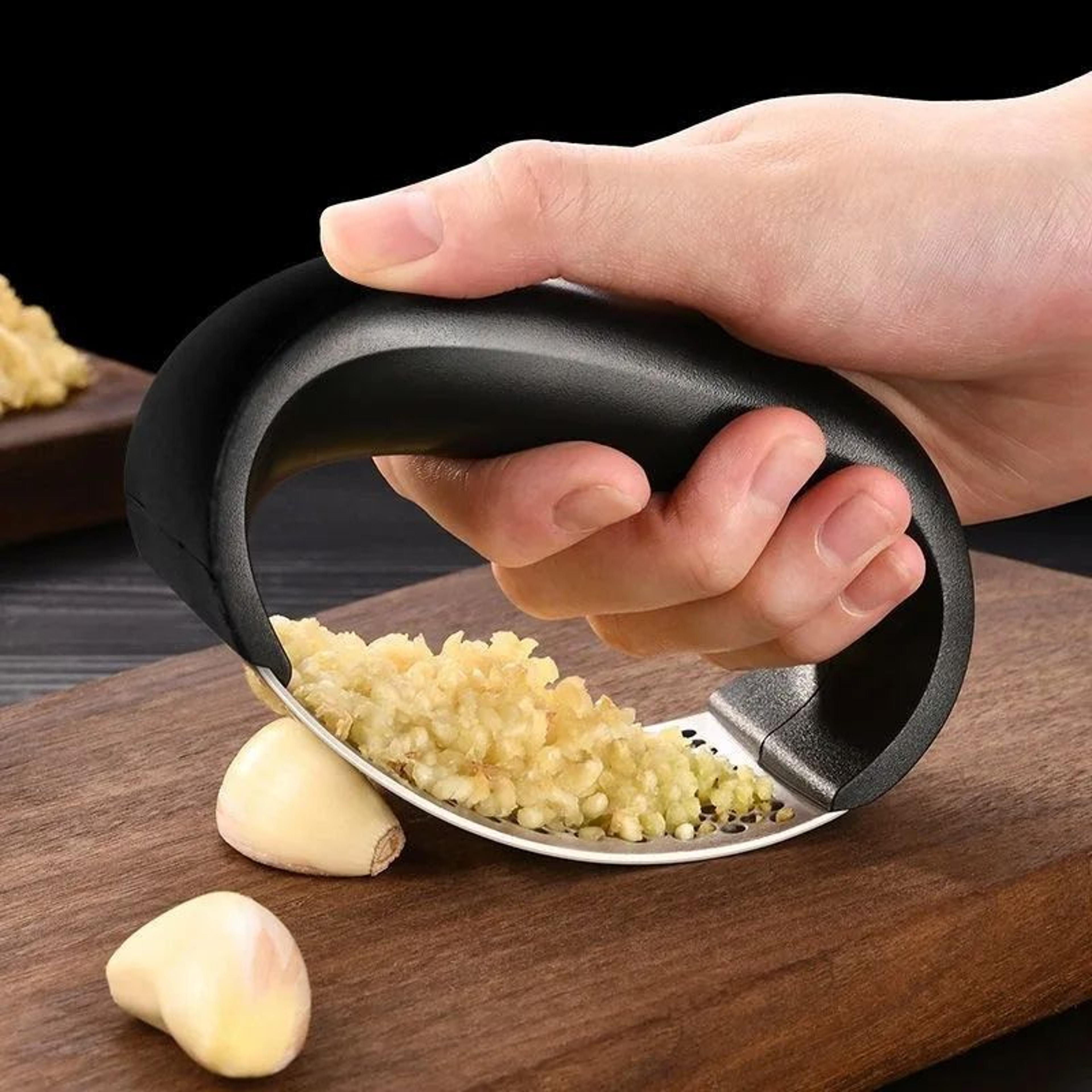 stainless steel garlic press crusher easy clean manual mincer