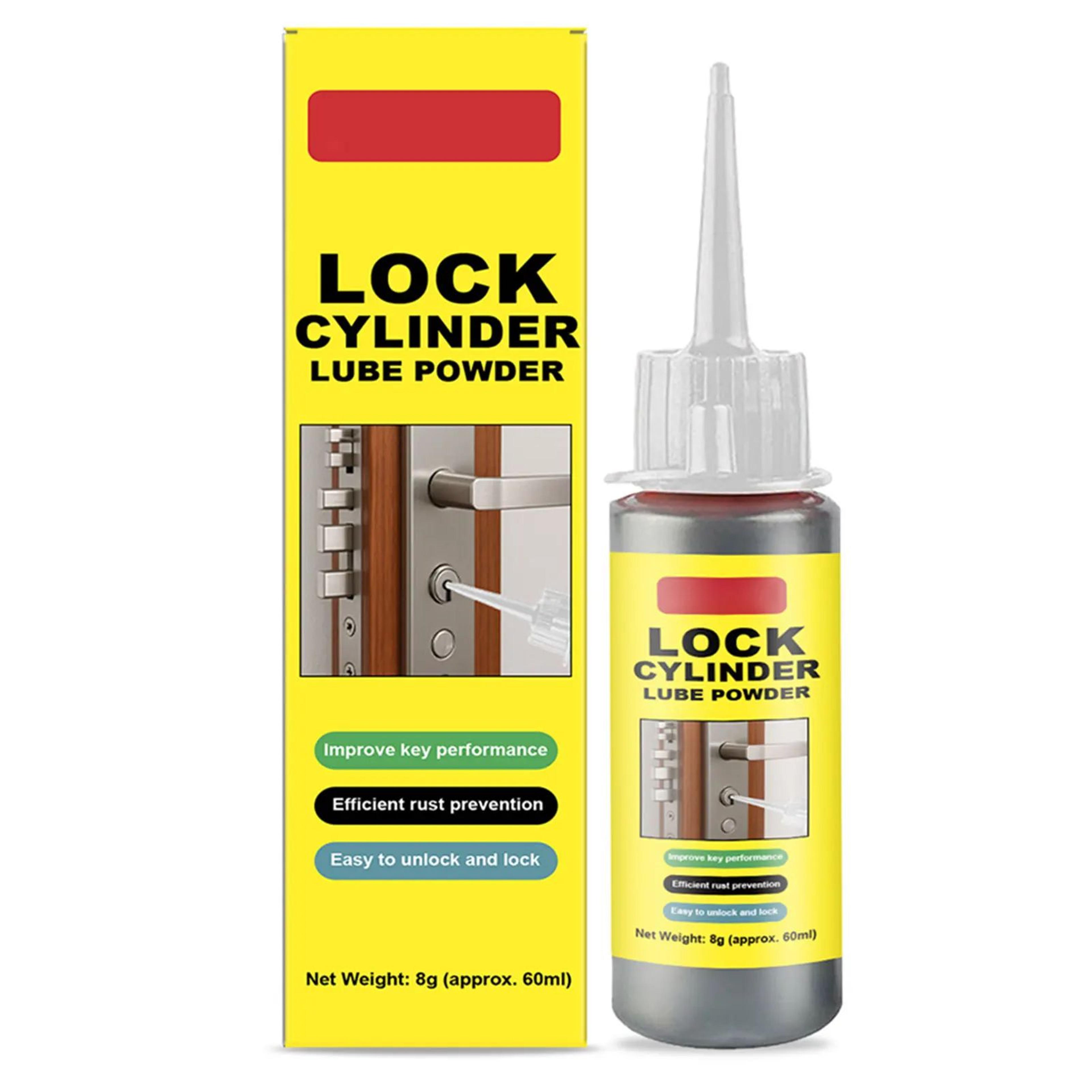 2oz extra fine dry graphite lock lubricant powder for keys, hinges and car locks