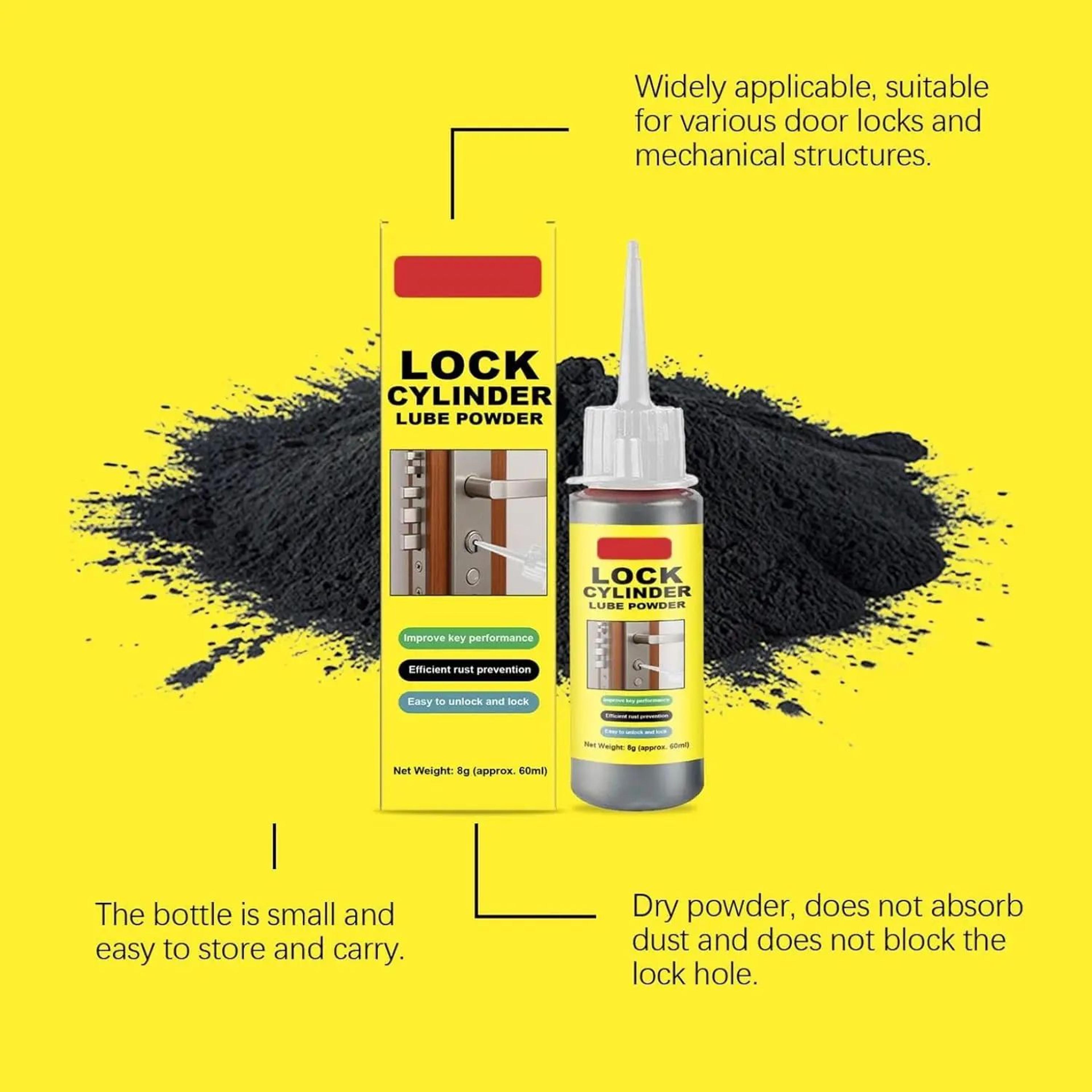 2oz Extra Fine Dry Graphite Lock Lubricant Powder For Keys Hinges And Car Locks 3