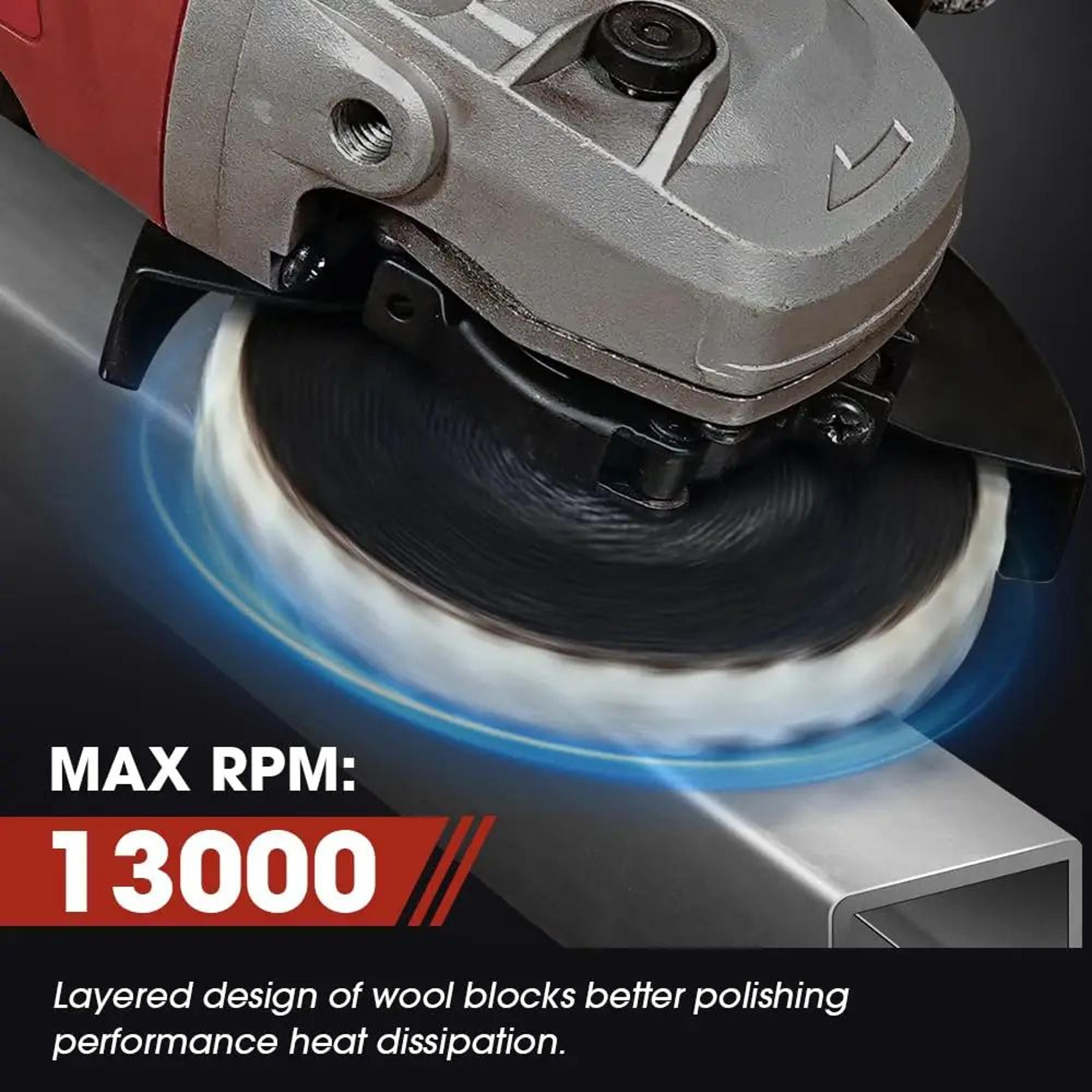 115125mm Wool Felt Flap Polishing Disc For Angle Grinder Metal And Stone Mirror Finish 4