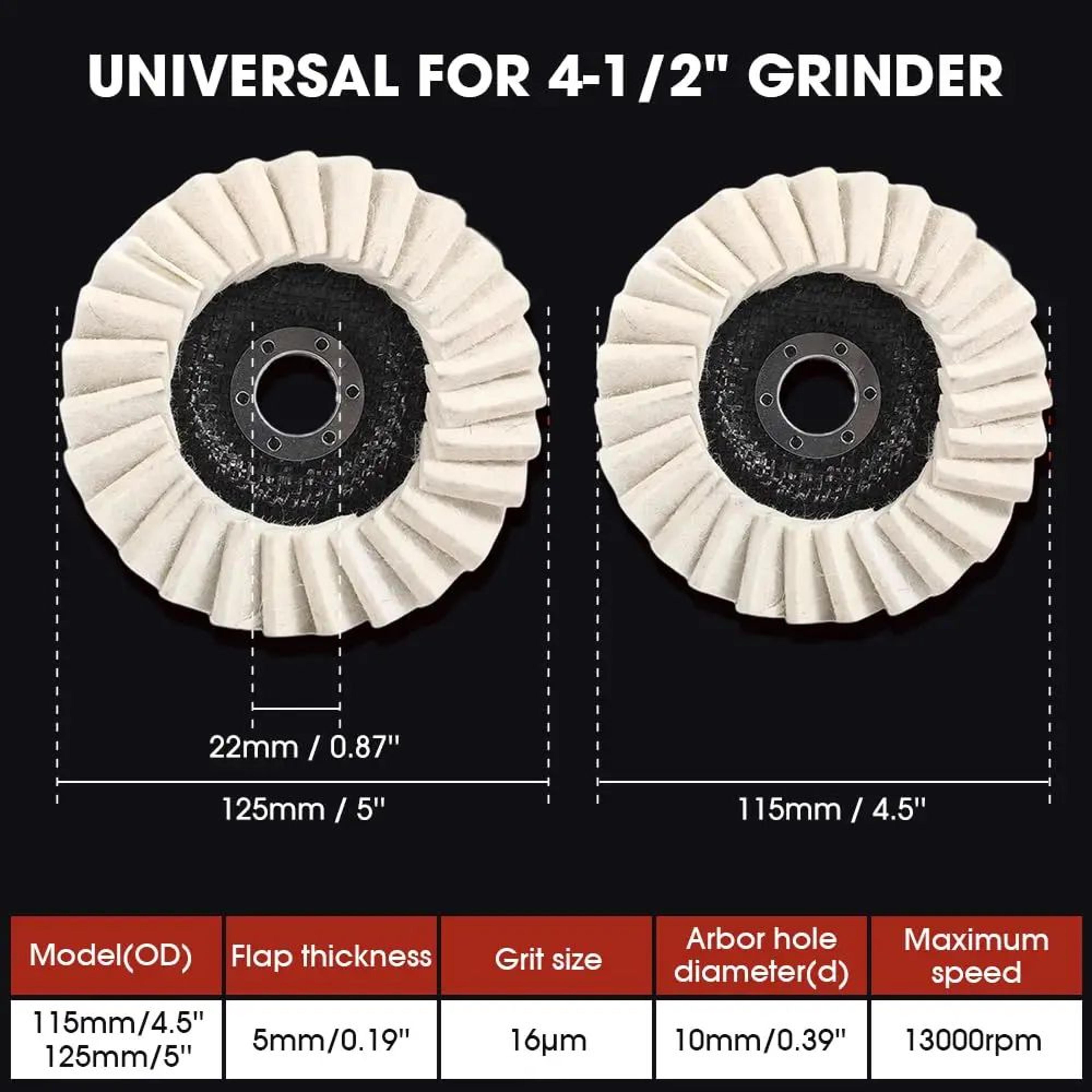 115125mm Wool Felt Flap Polishing Disc For Angle Grinder Metal And Stone Mirror Finish 5