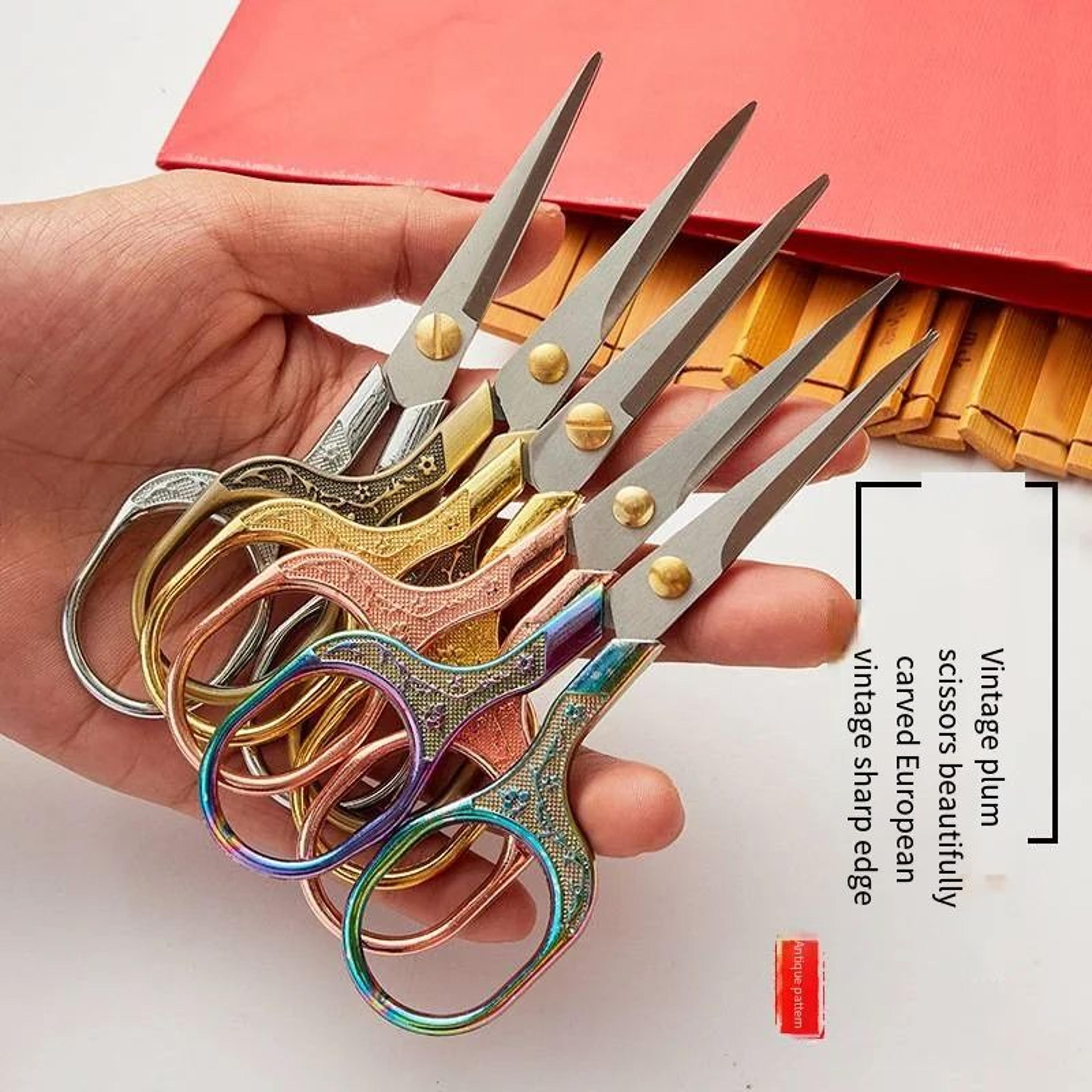 vintage stainless steel embroidery scissors for sewing, thread cutting and crafts