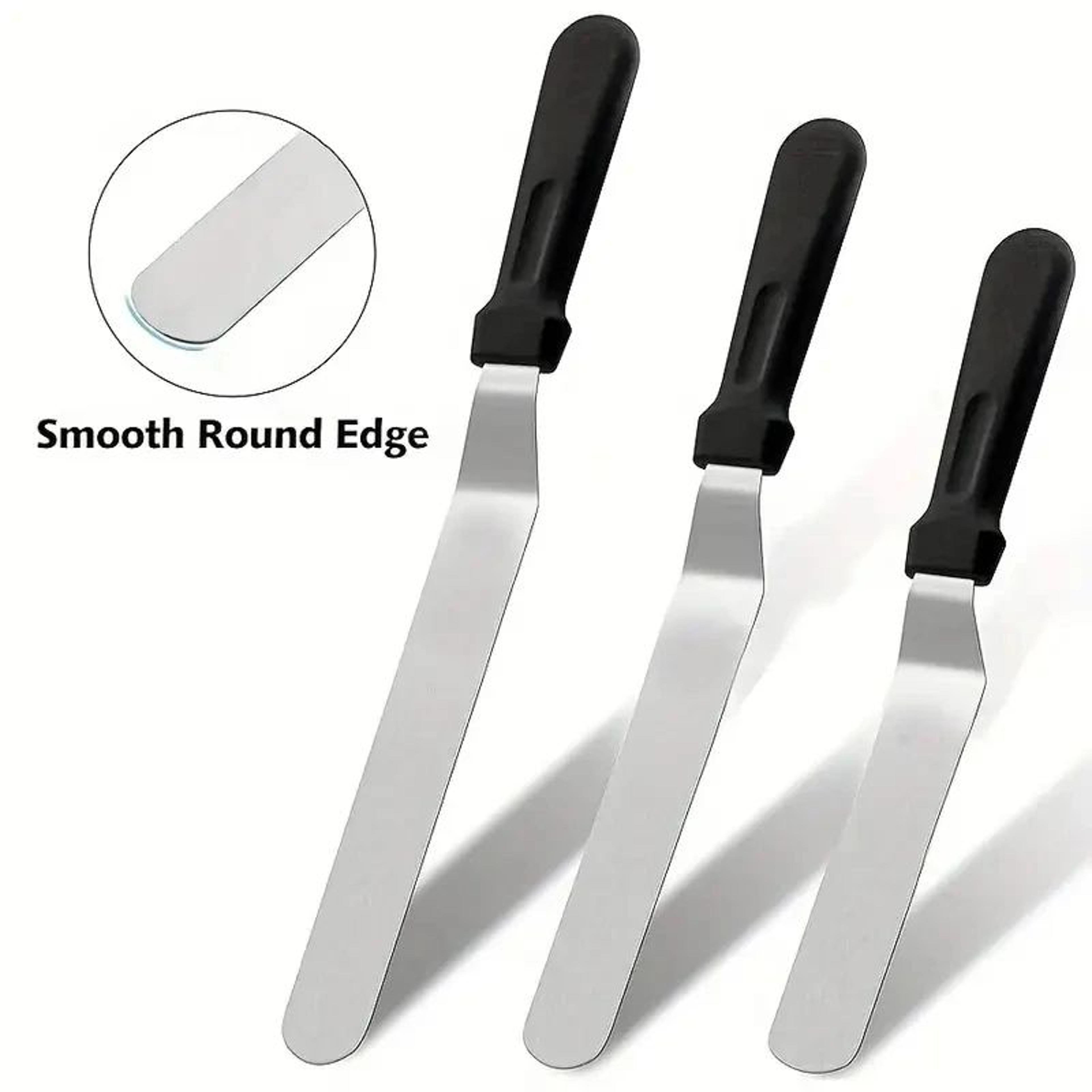 stainless steel offset icing spatula for cake frosting and decorating
