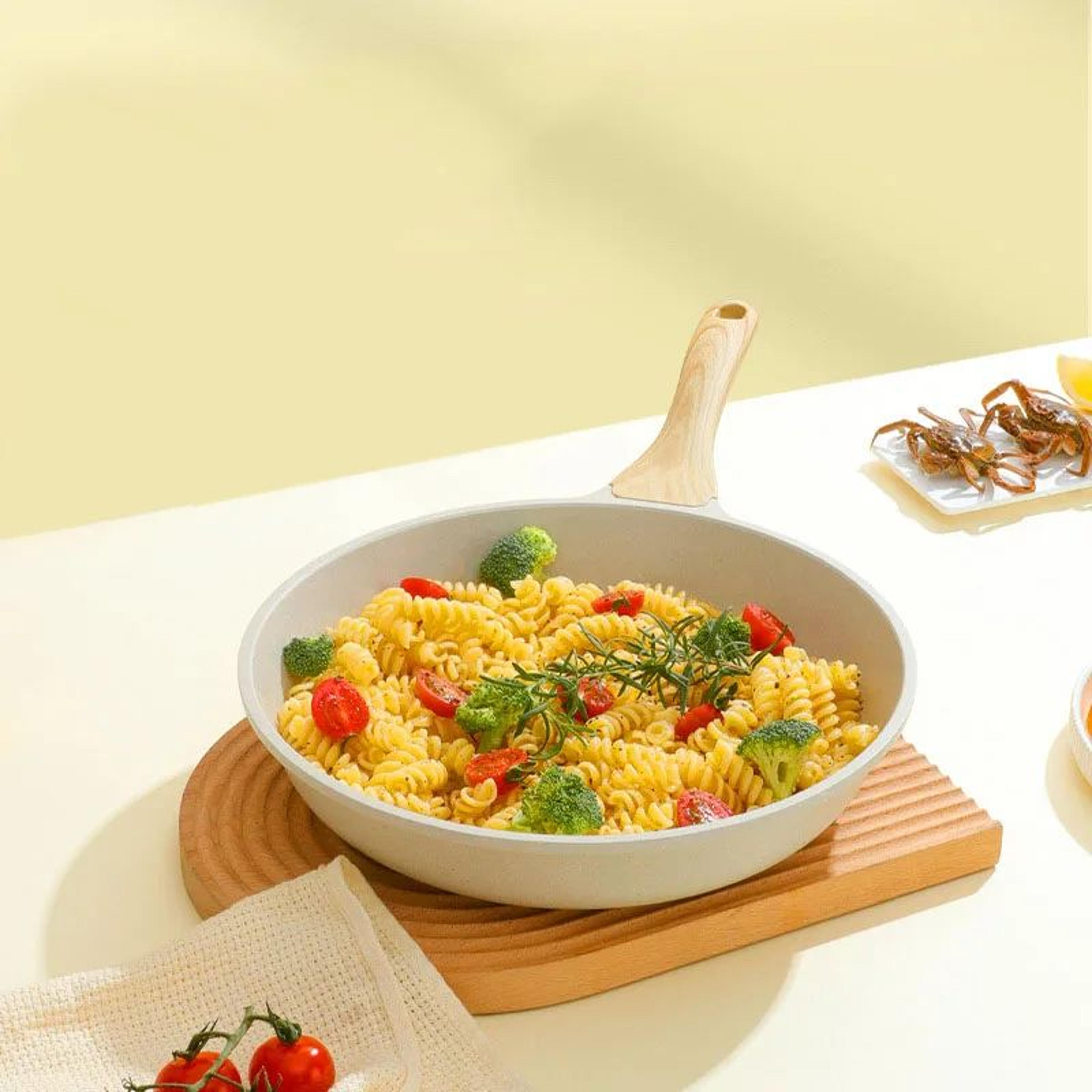 28cm Ceramic NonStick Frying Wok Pan For Induction And Gas Stoves 2