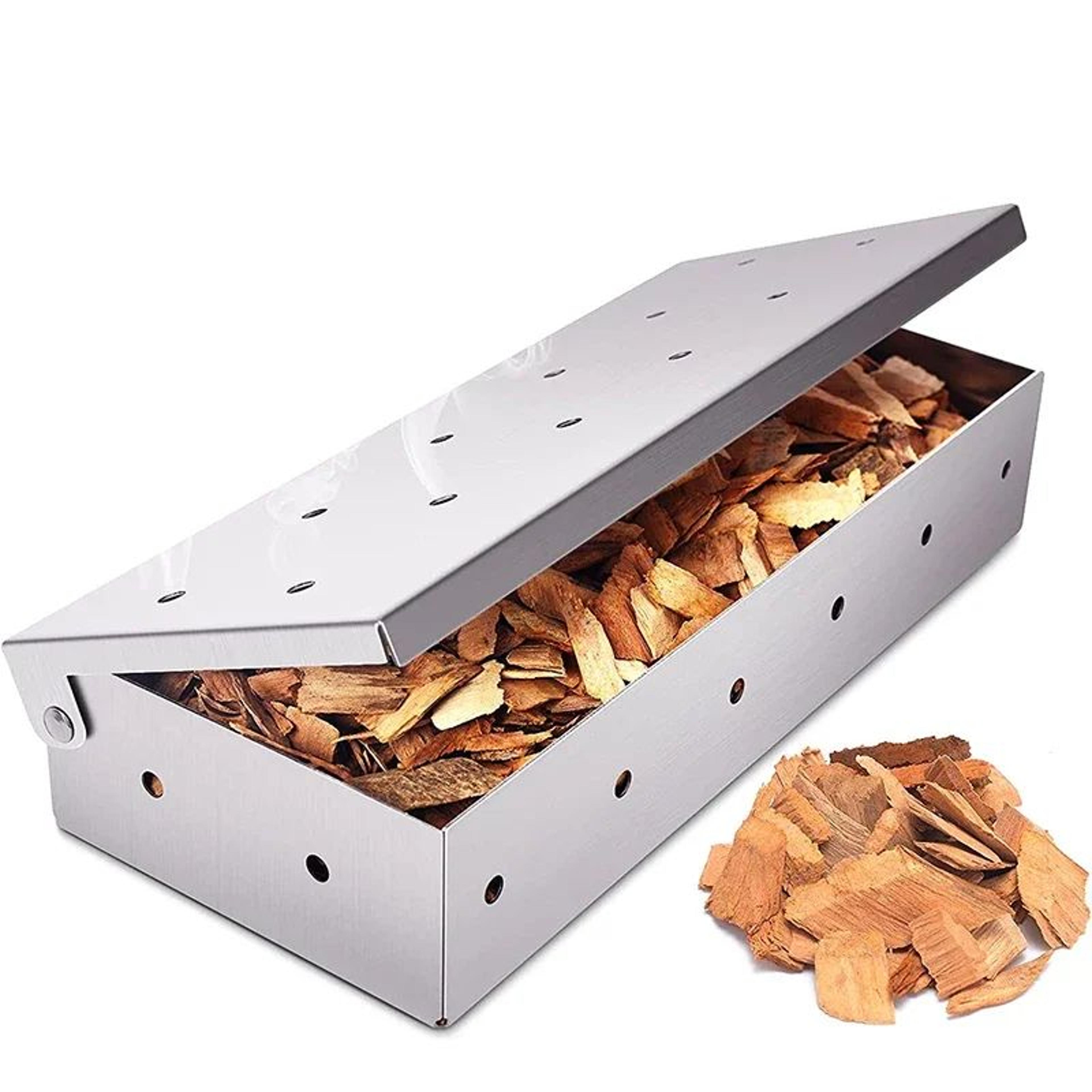 stainless steel bbq smoker box for gas grills and wood chips