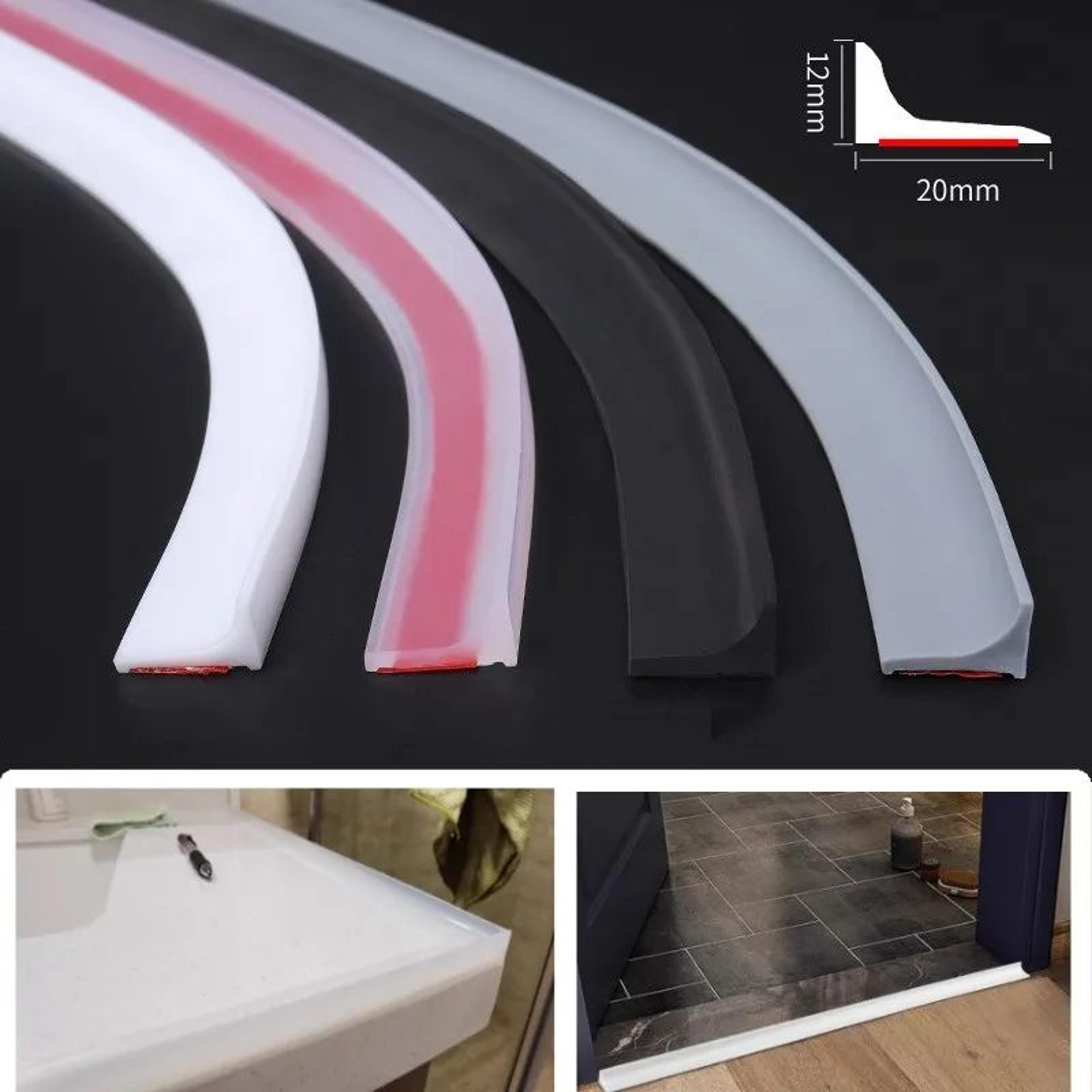 silicone shower threshold water dam self-adhesive water stopper strip