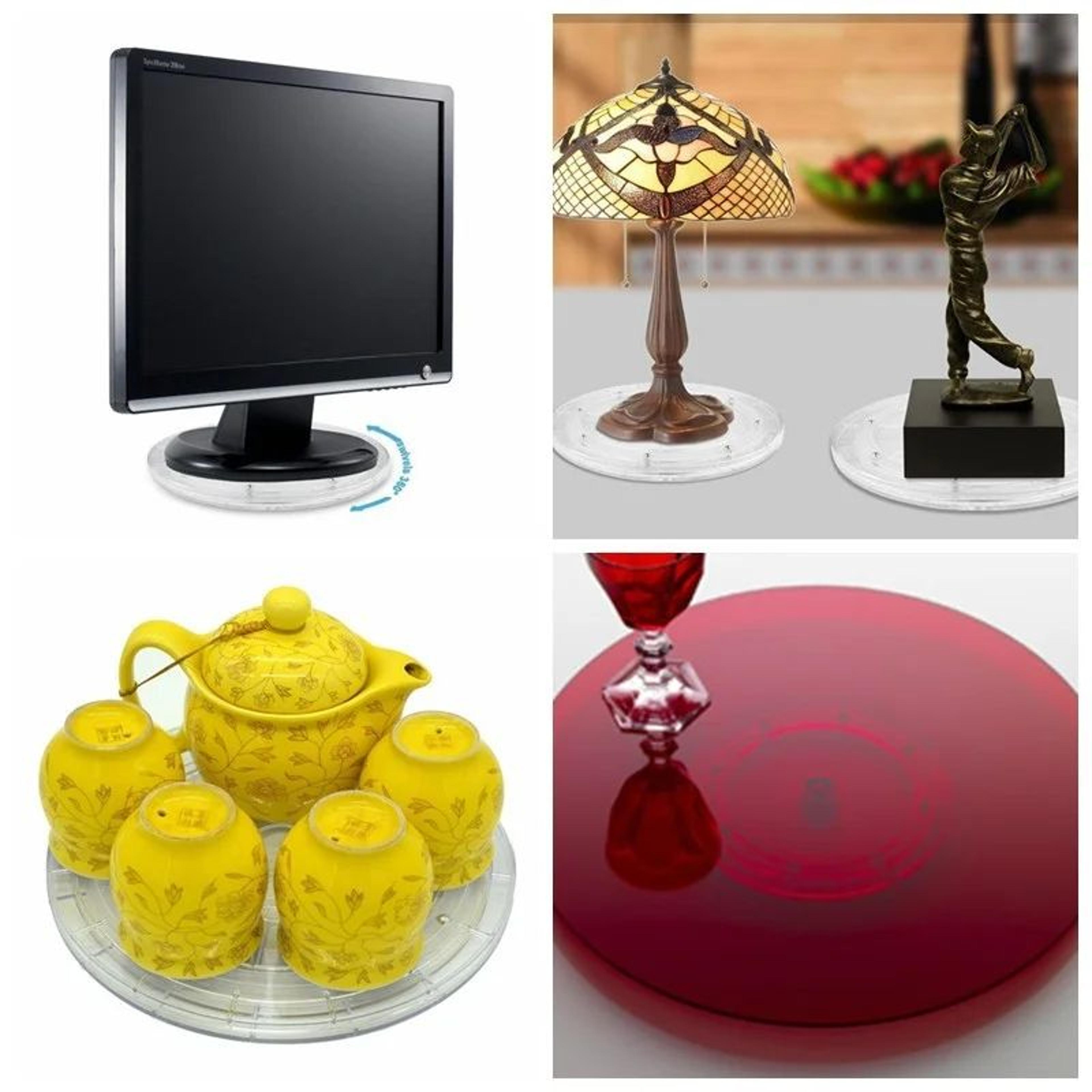 acrylic 360 rotating display stand clear round turntable