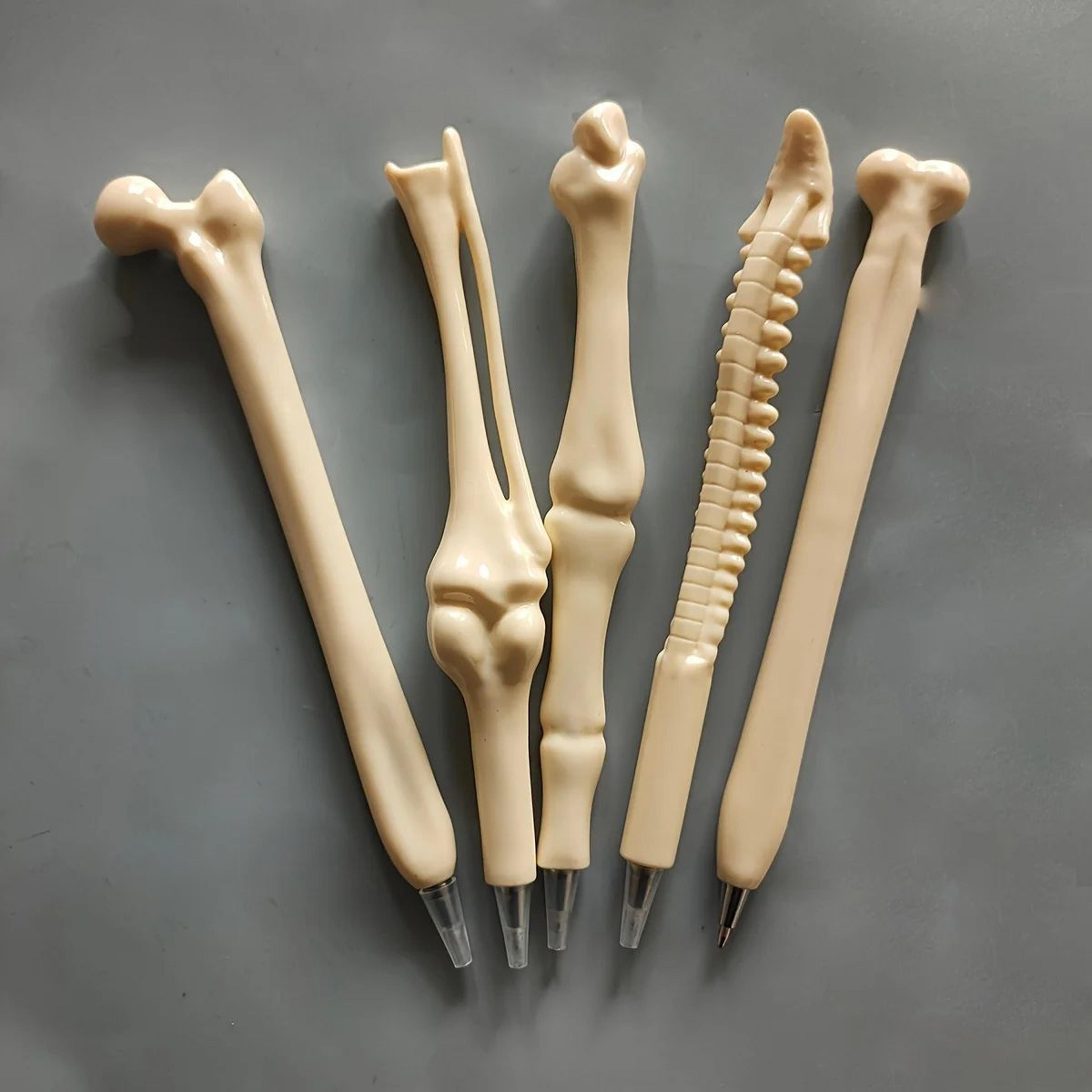 5pcs bone shaped ballpoint pens - novelty medical pens for nurses and doctors