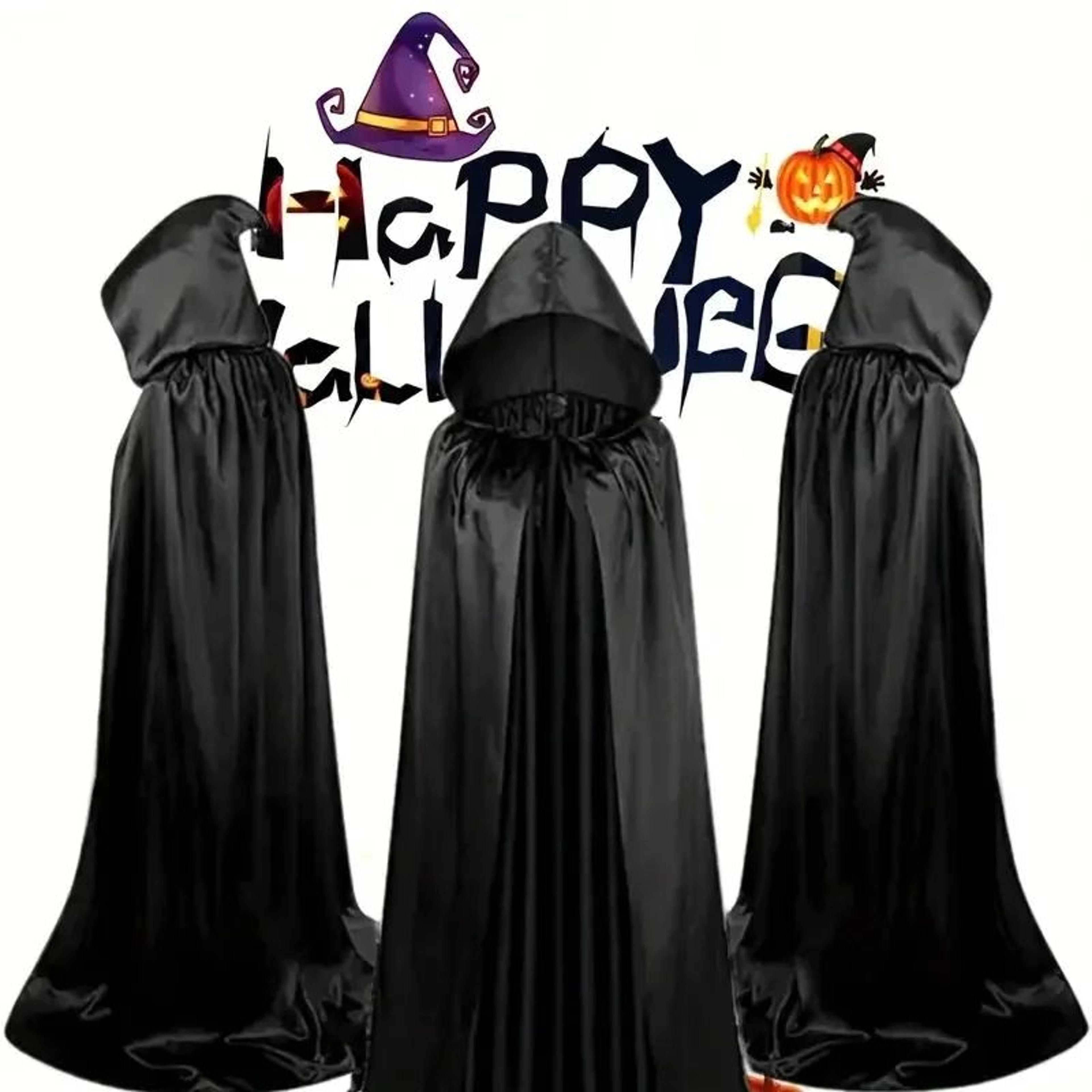 unisex hooded halloween cloak long witch cape for cosplay and costume parties