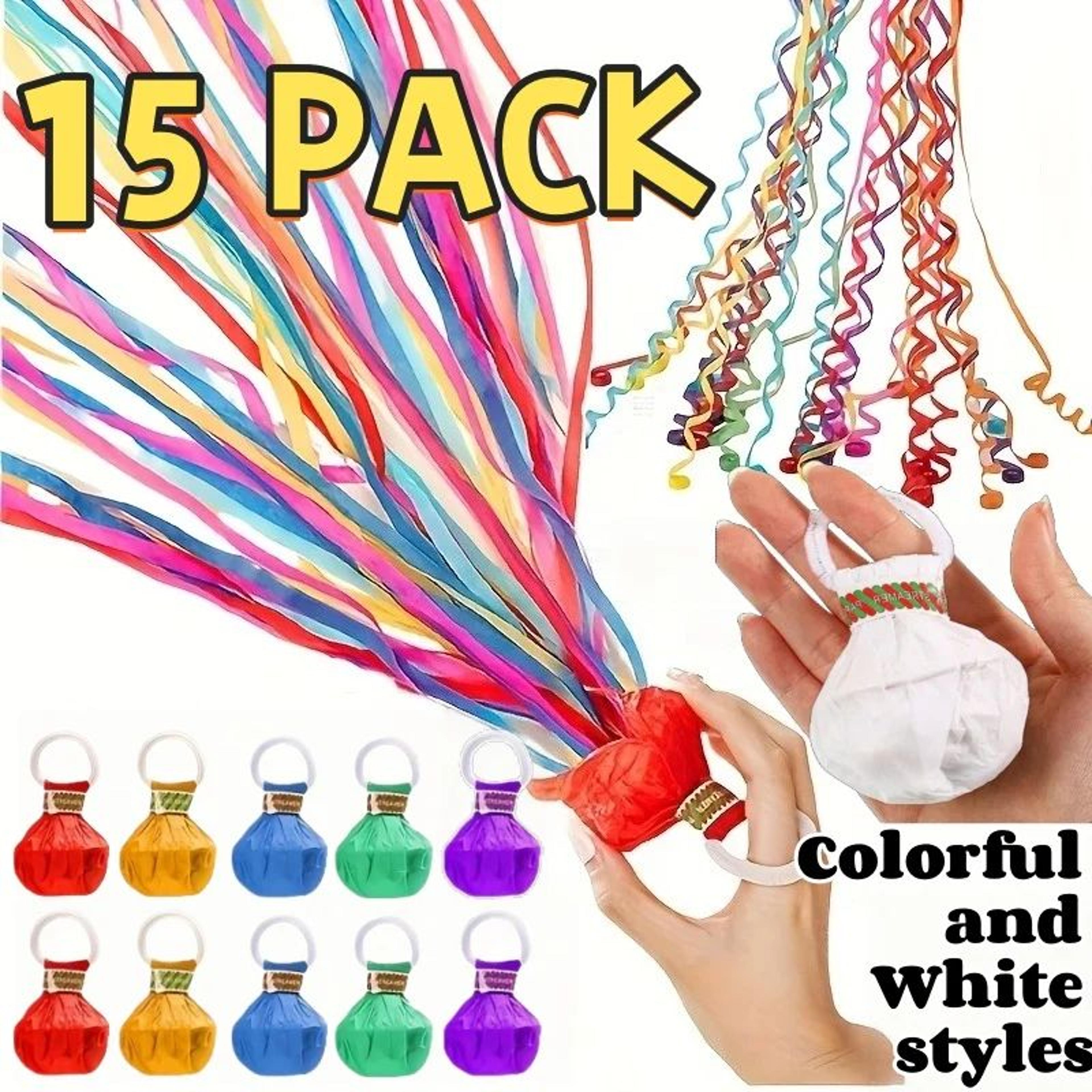 2/15pcs hand throw confetti streamers - no mess paper party poppers