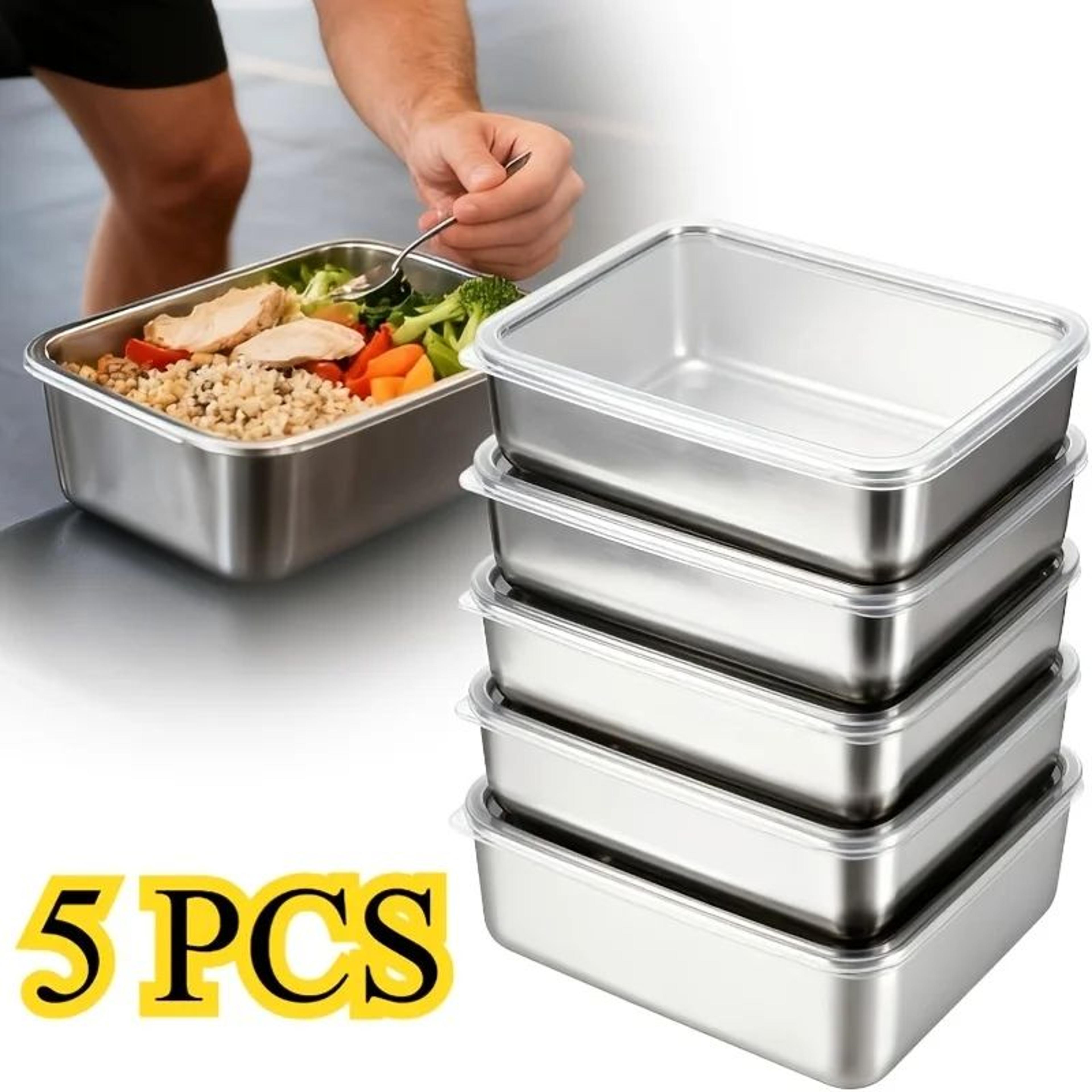 5pcs stainless steel leakproof food storage containers set