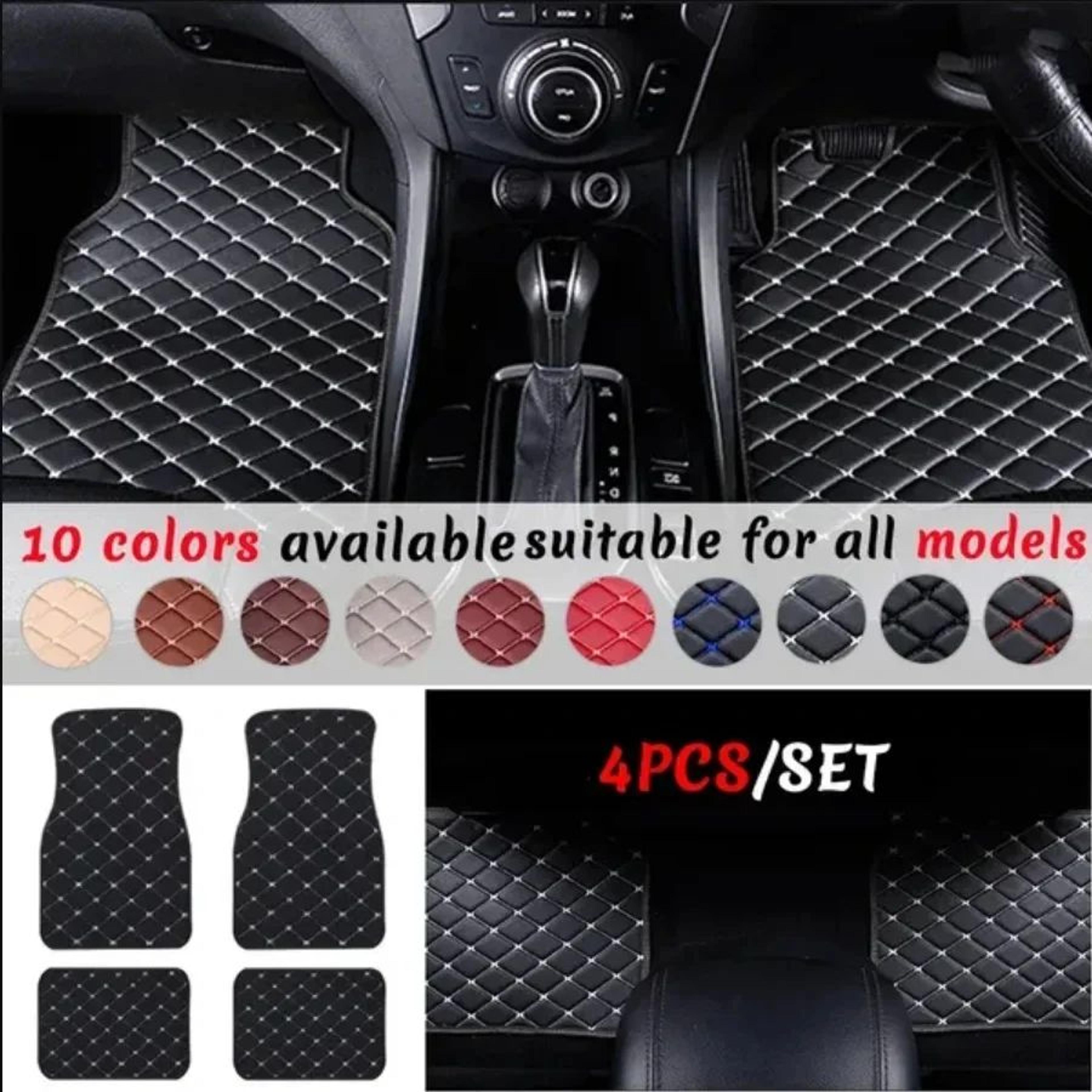 4pcs universal pu leather waterproof car floor mats set