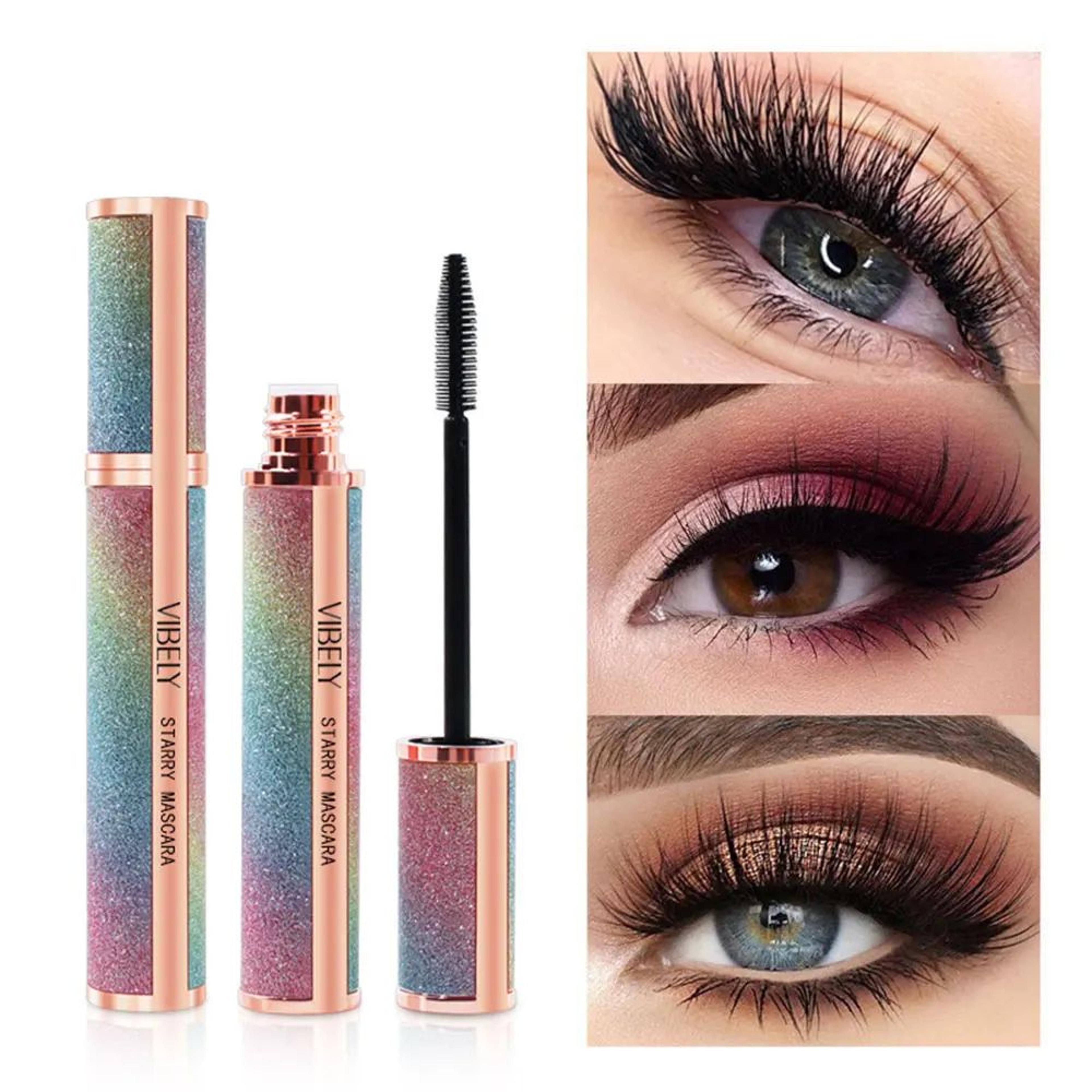 4d brilliant starry sky waterproof mascara - lengthening volumizing and curling black mascara