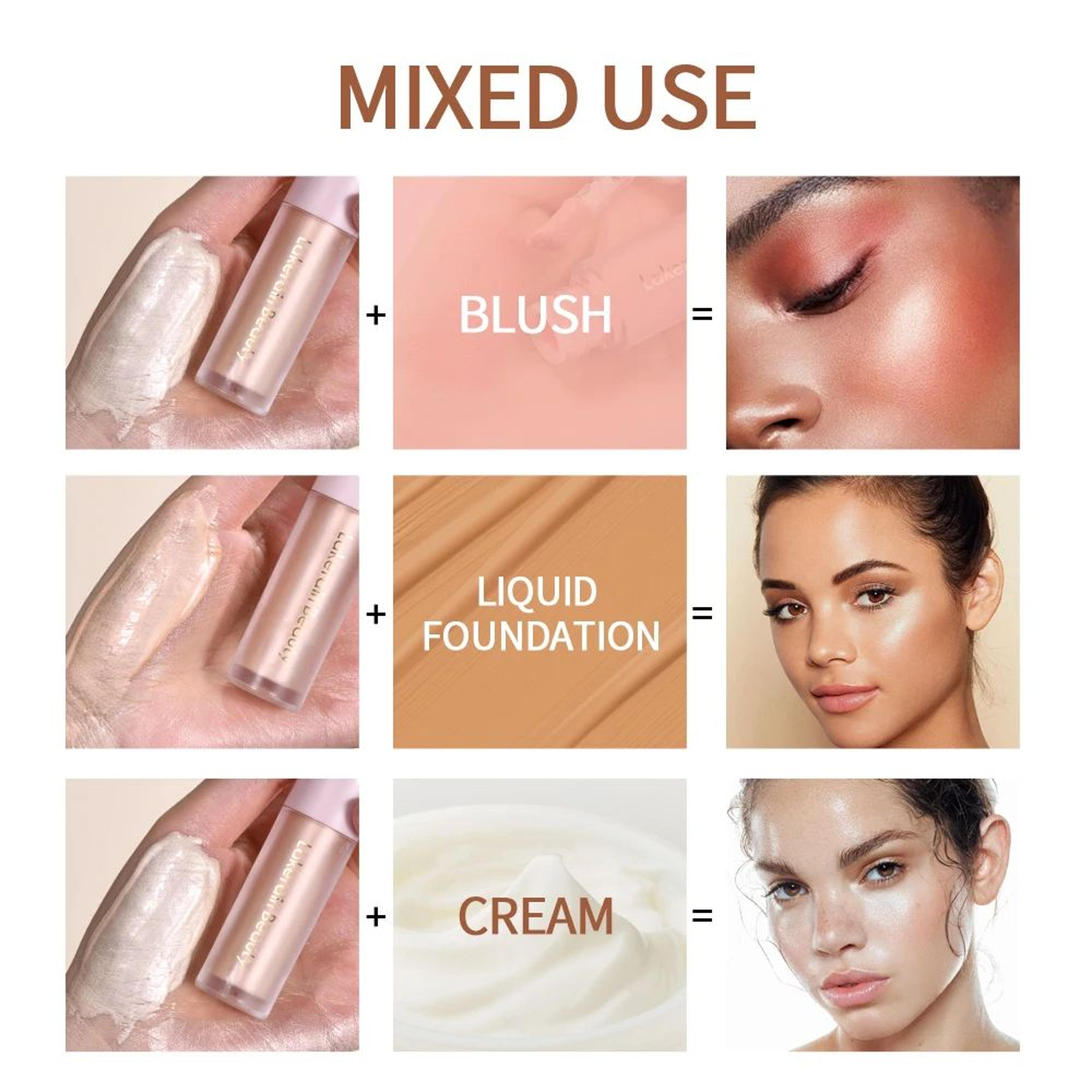 4-color liquid highlighter bronzer for radiant contour and face glow