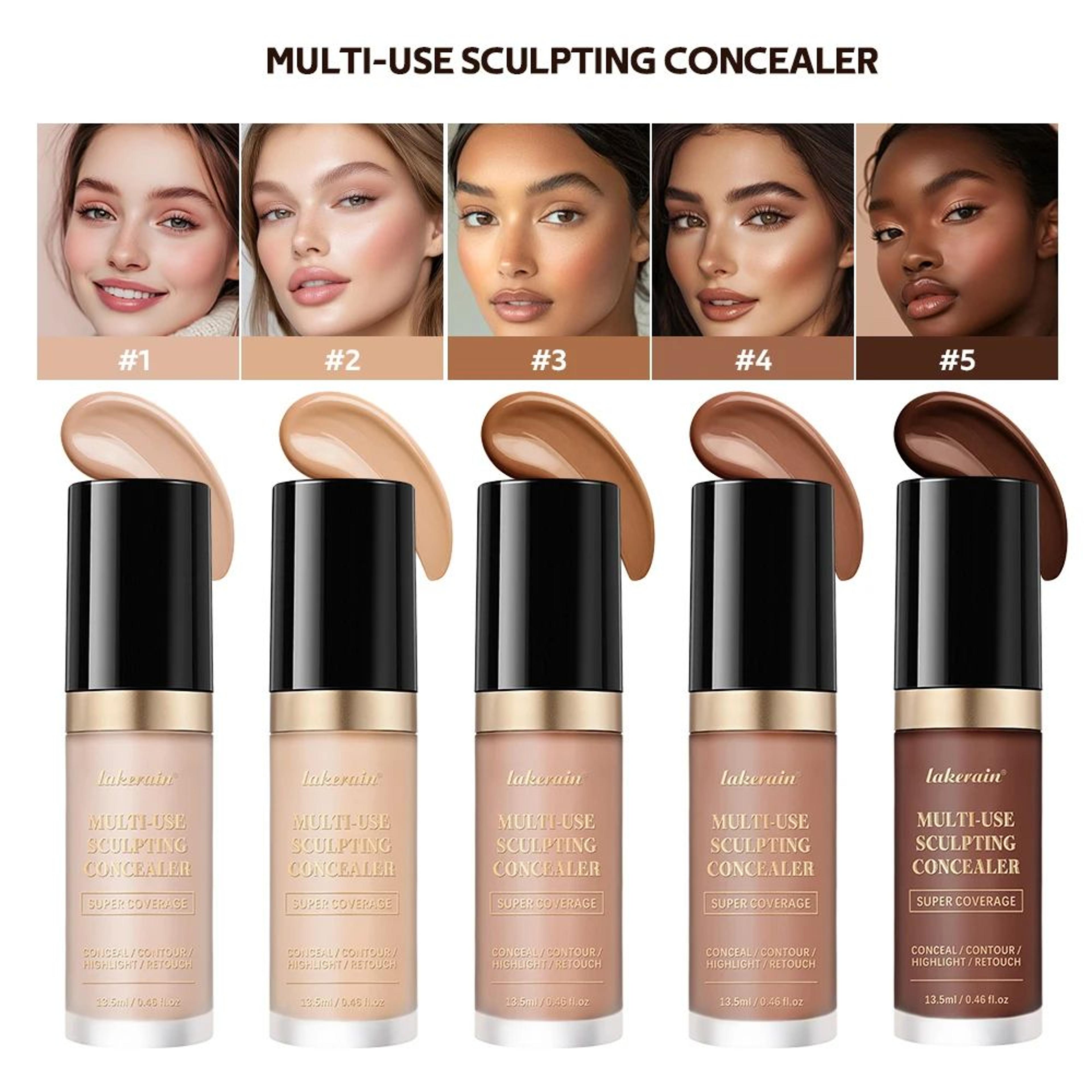 multi-use hydrating full coverage concealer for contour, highlight and retouch