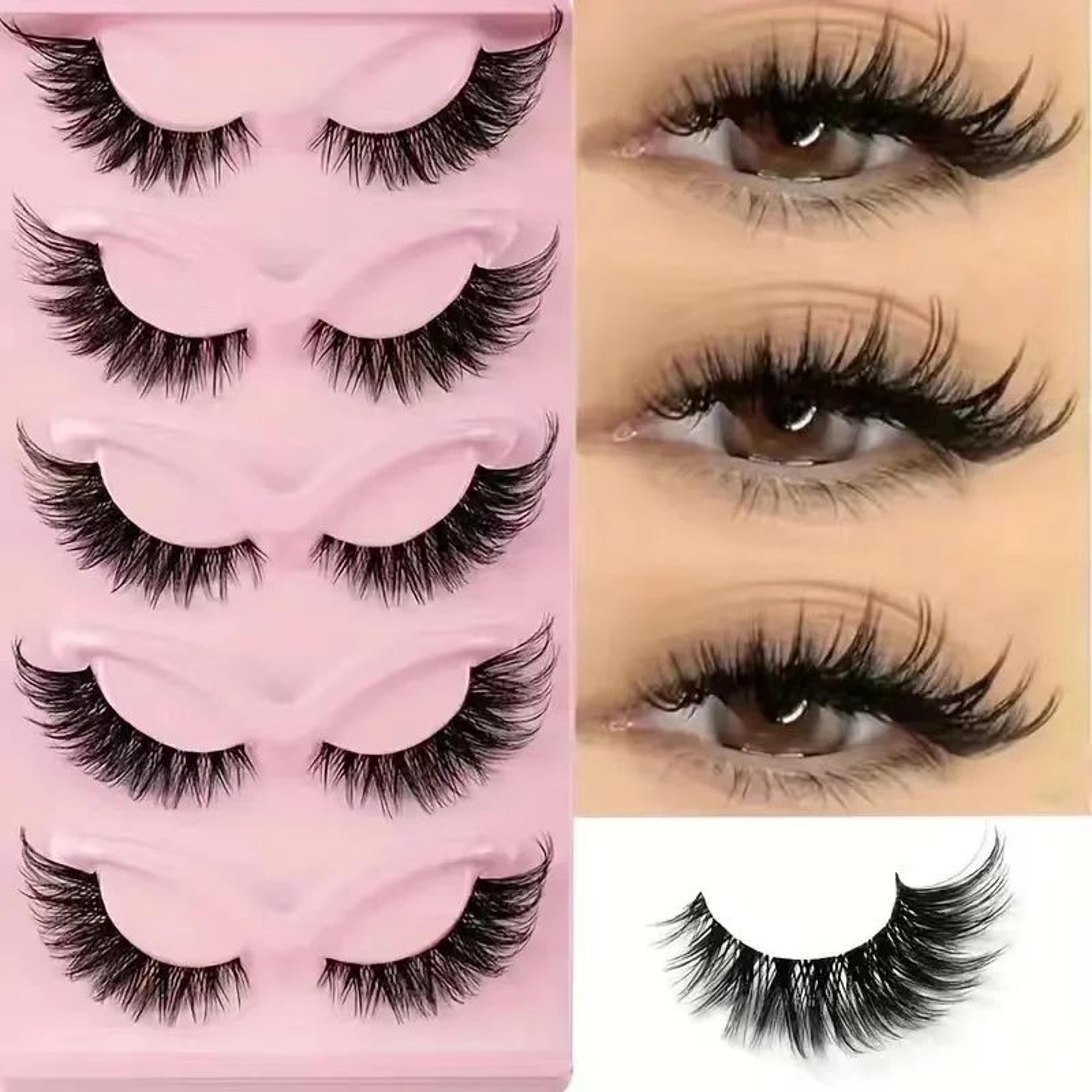 5 pairs cat eye false eyelashes dramatic volume full strip lashes