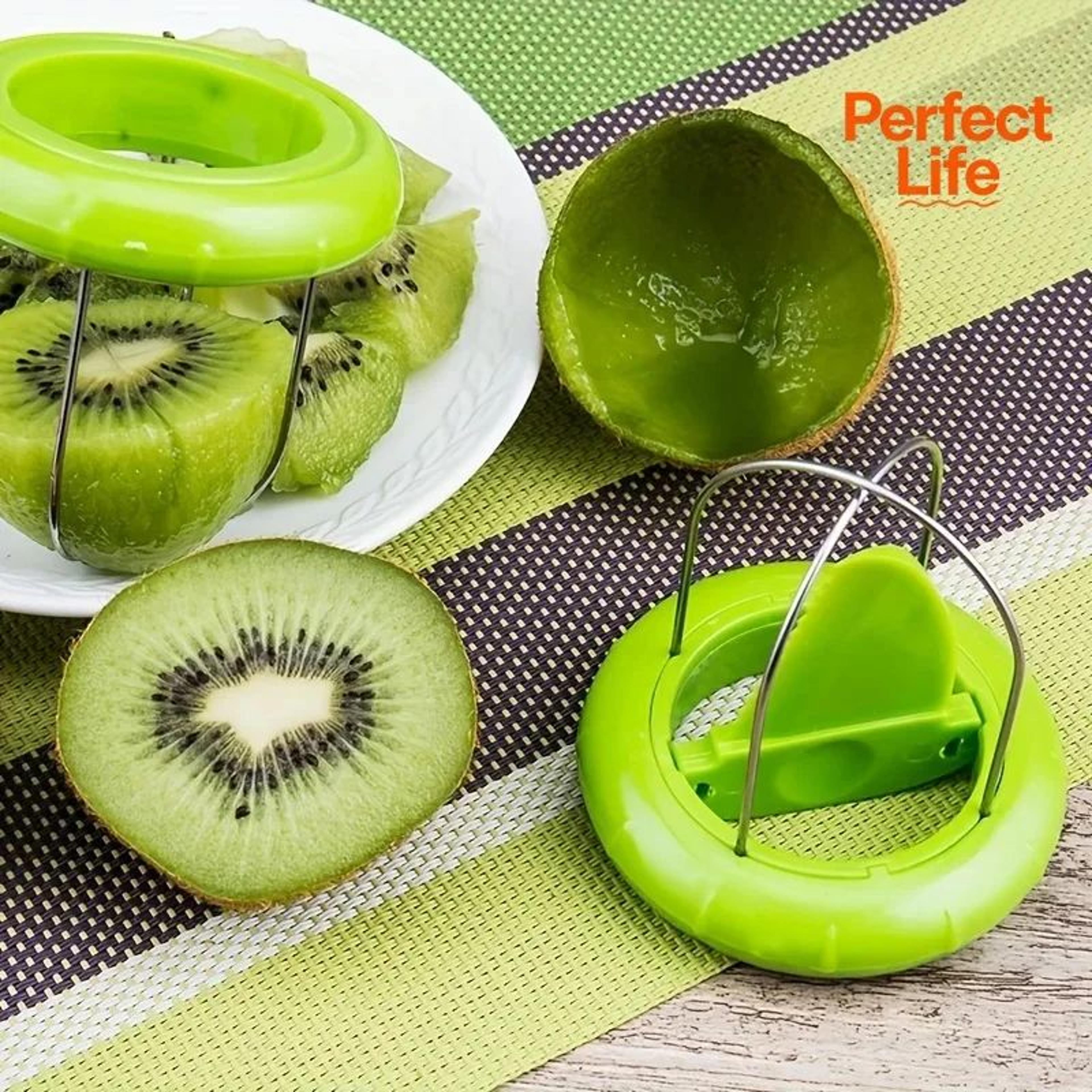 2-in-1 stainless steel kiwi cutter peeler and fruit slicer