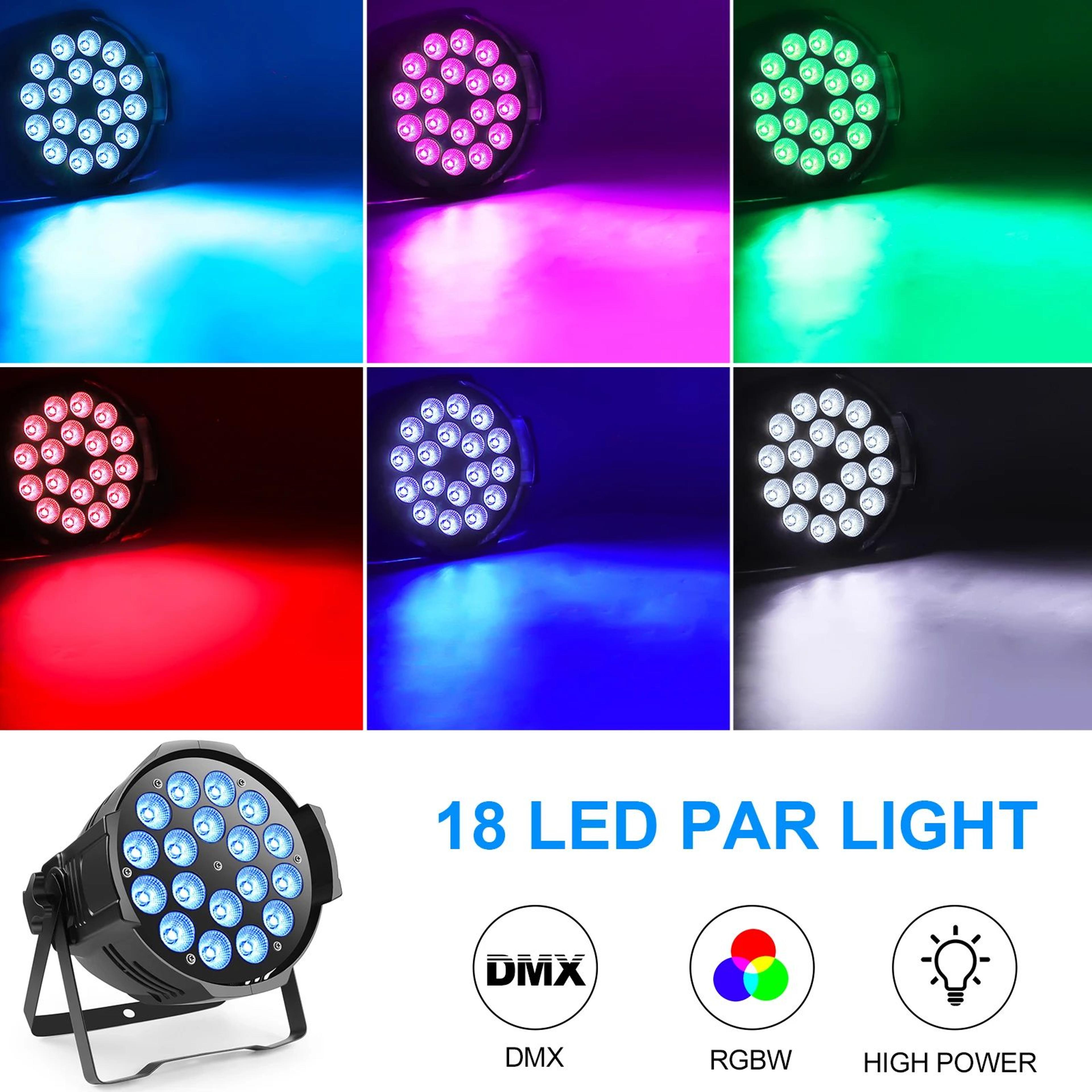 4PCS RGBW LED PAR Stage Lights With DMX 512 Control For DJ Parties And Events 5
