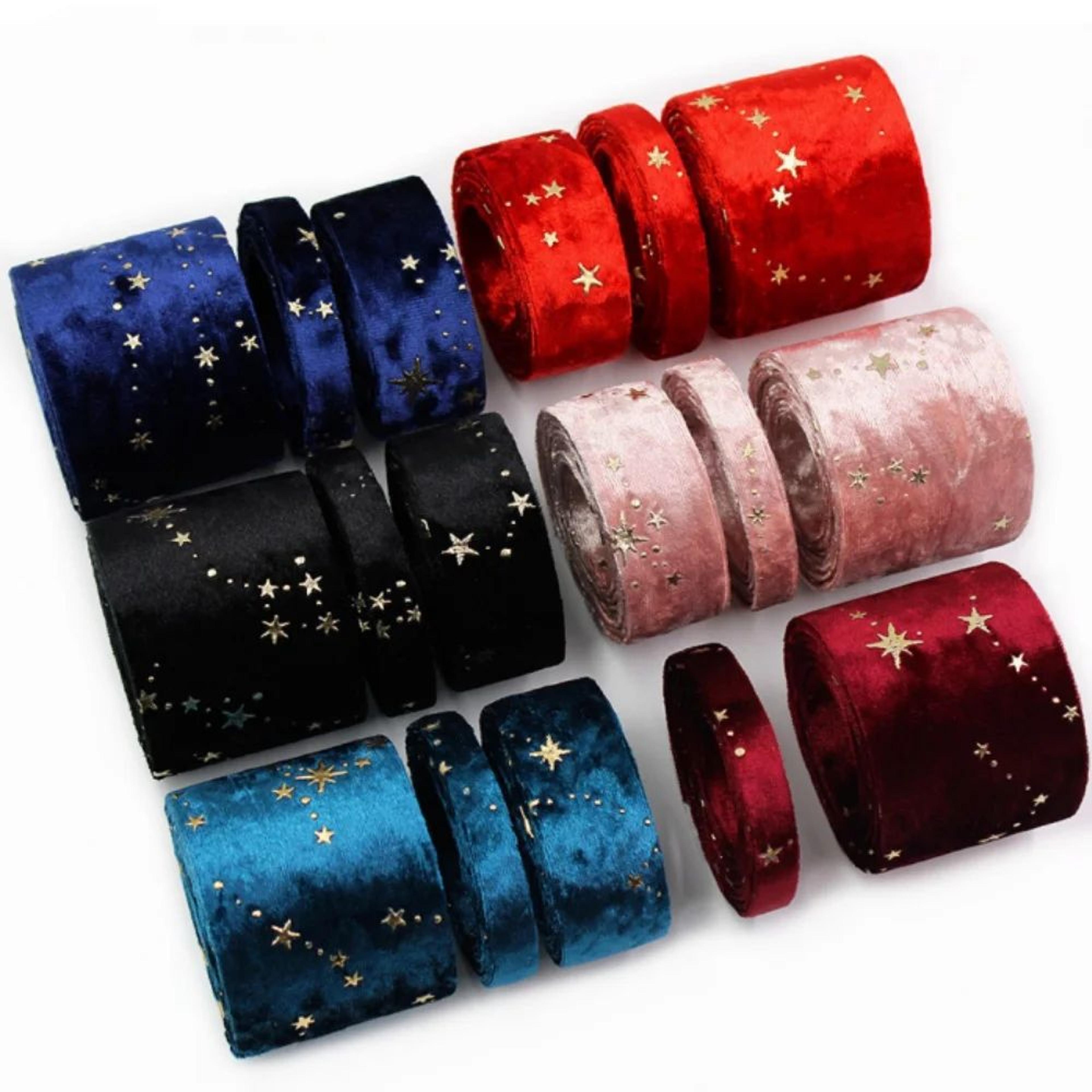double-sided star velvet ribbon for gift wrapping, wedding bouquets and christmas decorations