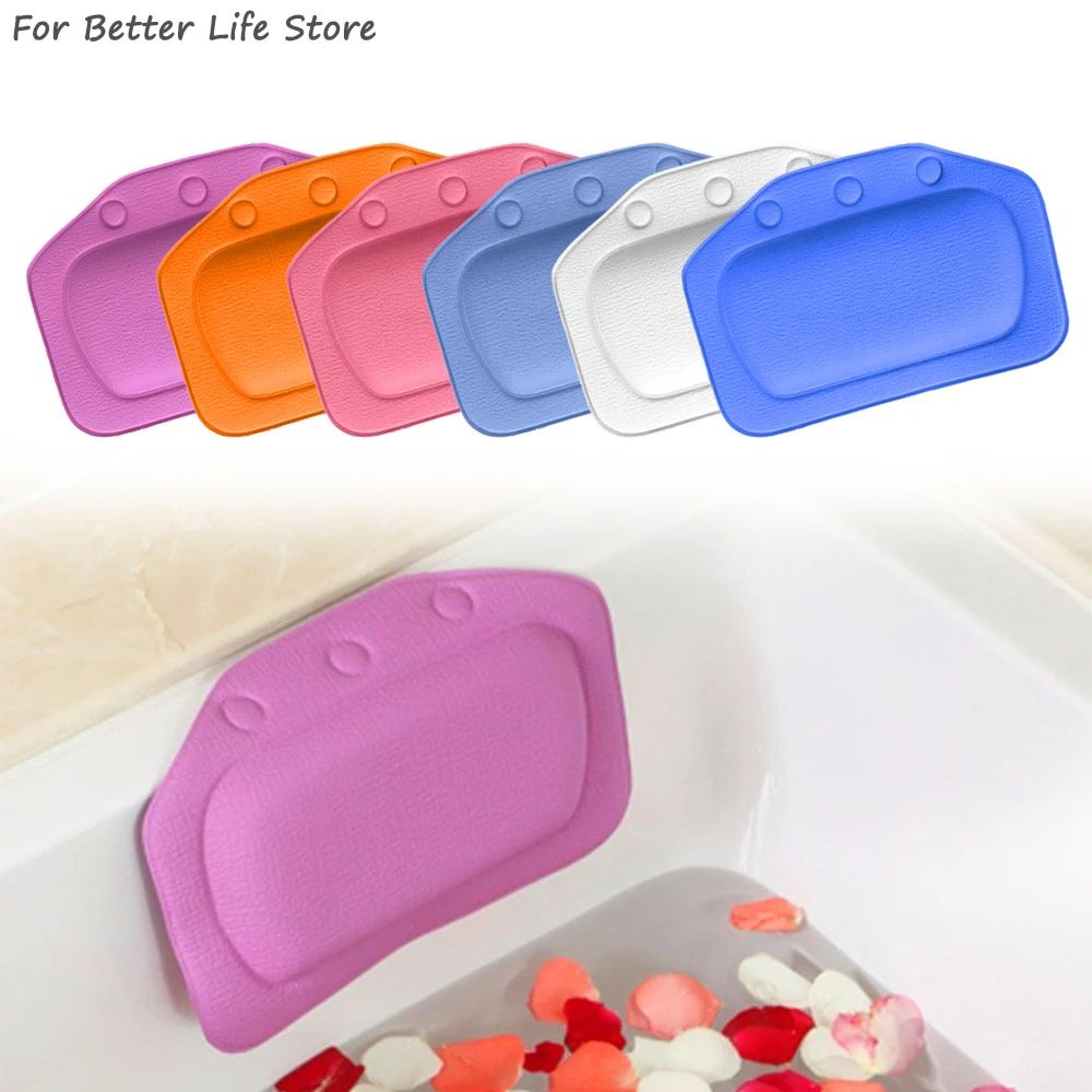 soft spa bath pillow with suction cups for neck and head support