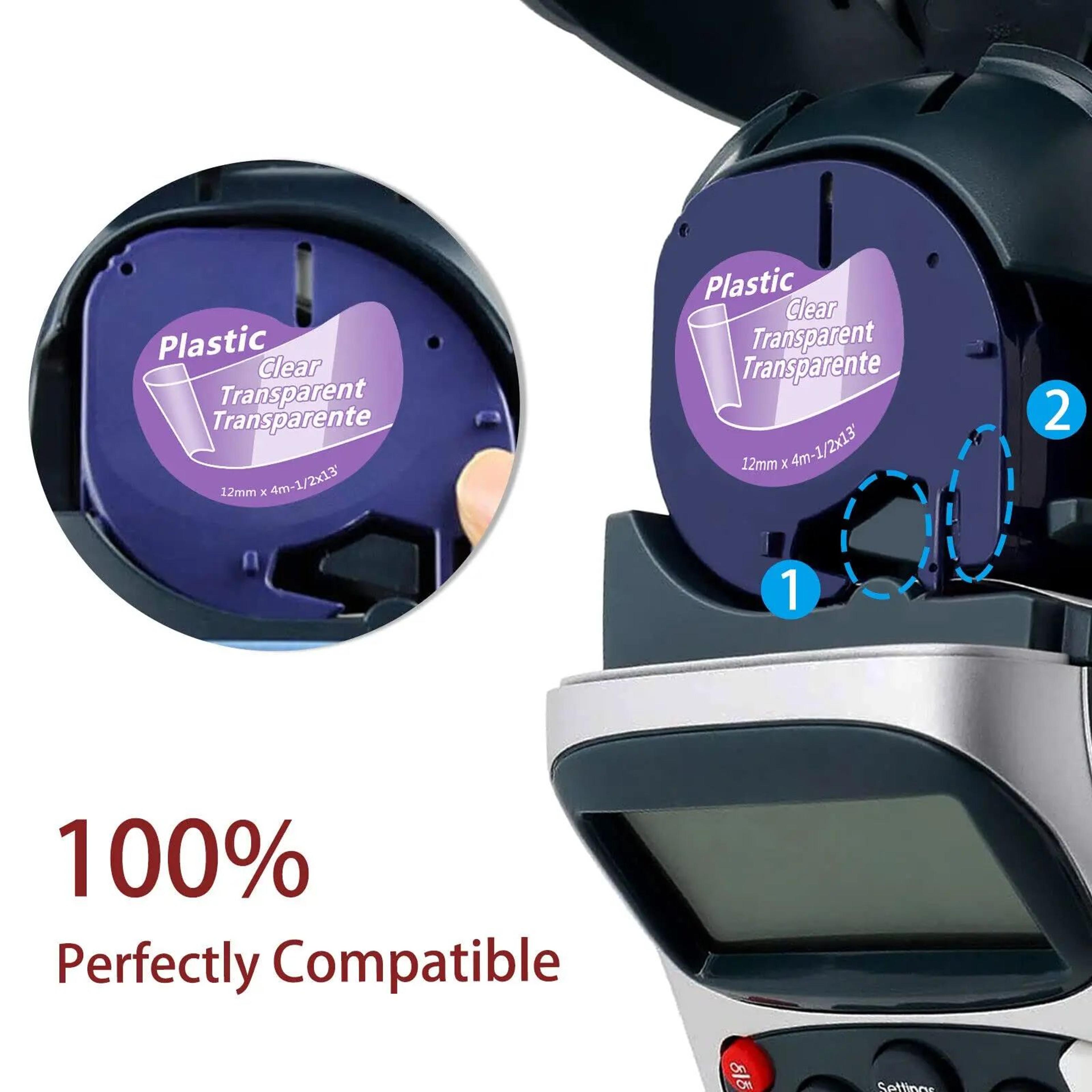 Compatible Dymo LetraTag 12mm Clear Label Tape Refills 5 Pack Or 10 Pack 3