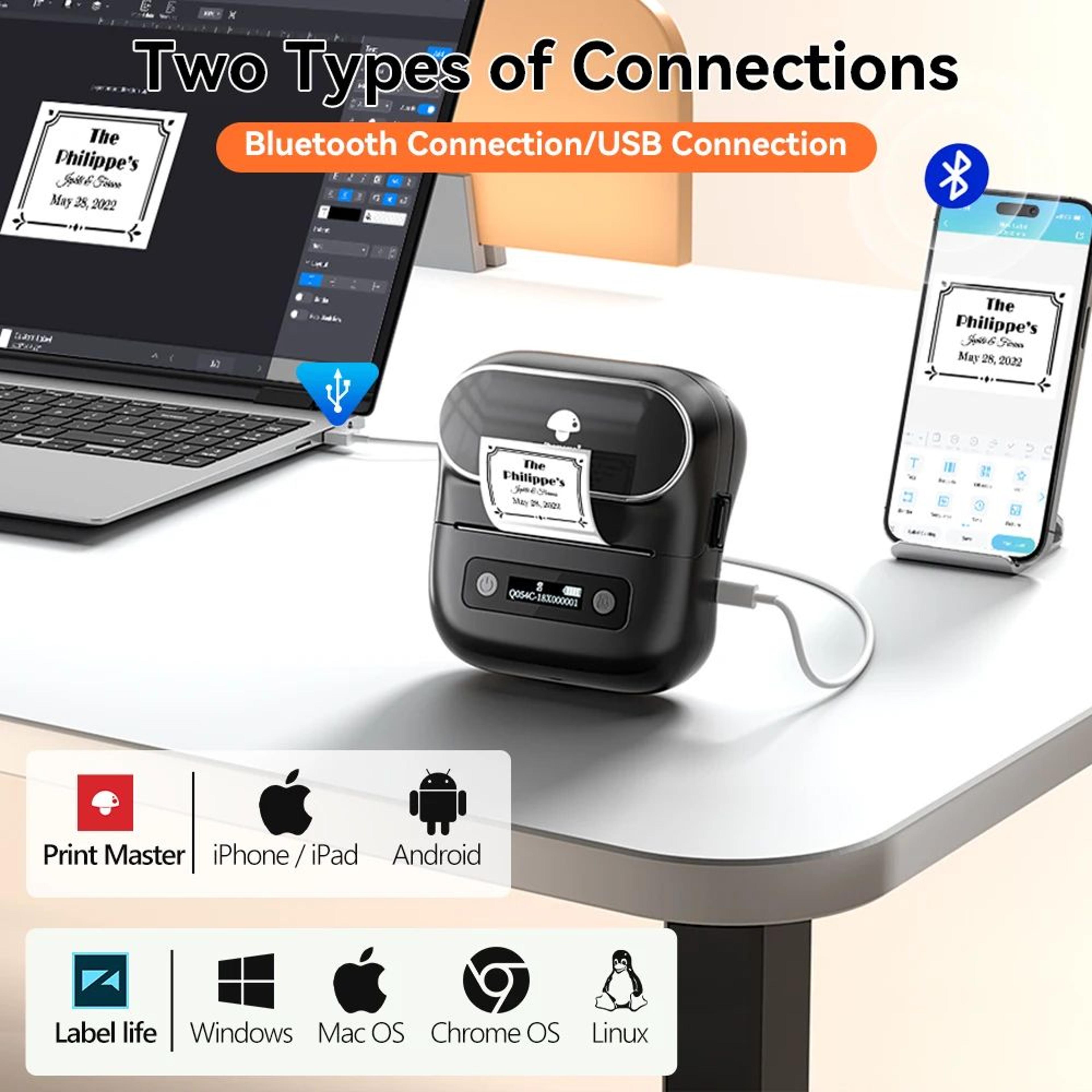 phomemo m220 portable bluetooth thermal label printer for barcode and price tags