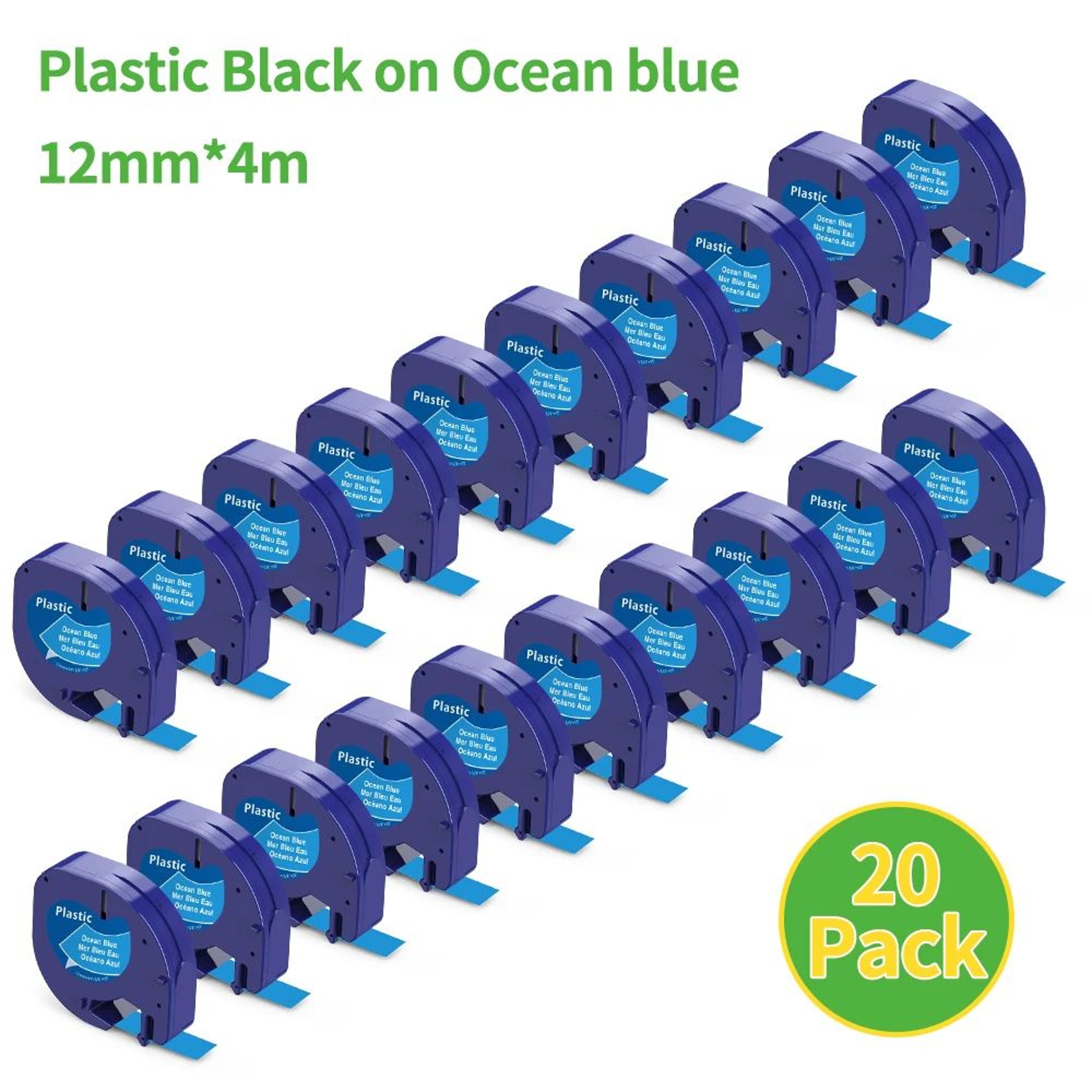 Compatible DYMO LetraTag 12mm Plastic Label Tape Refills For LT100H 200B QX50 16