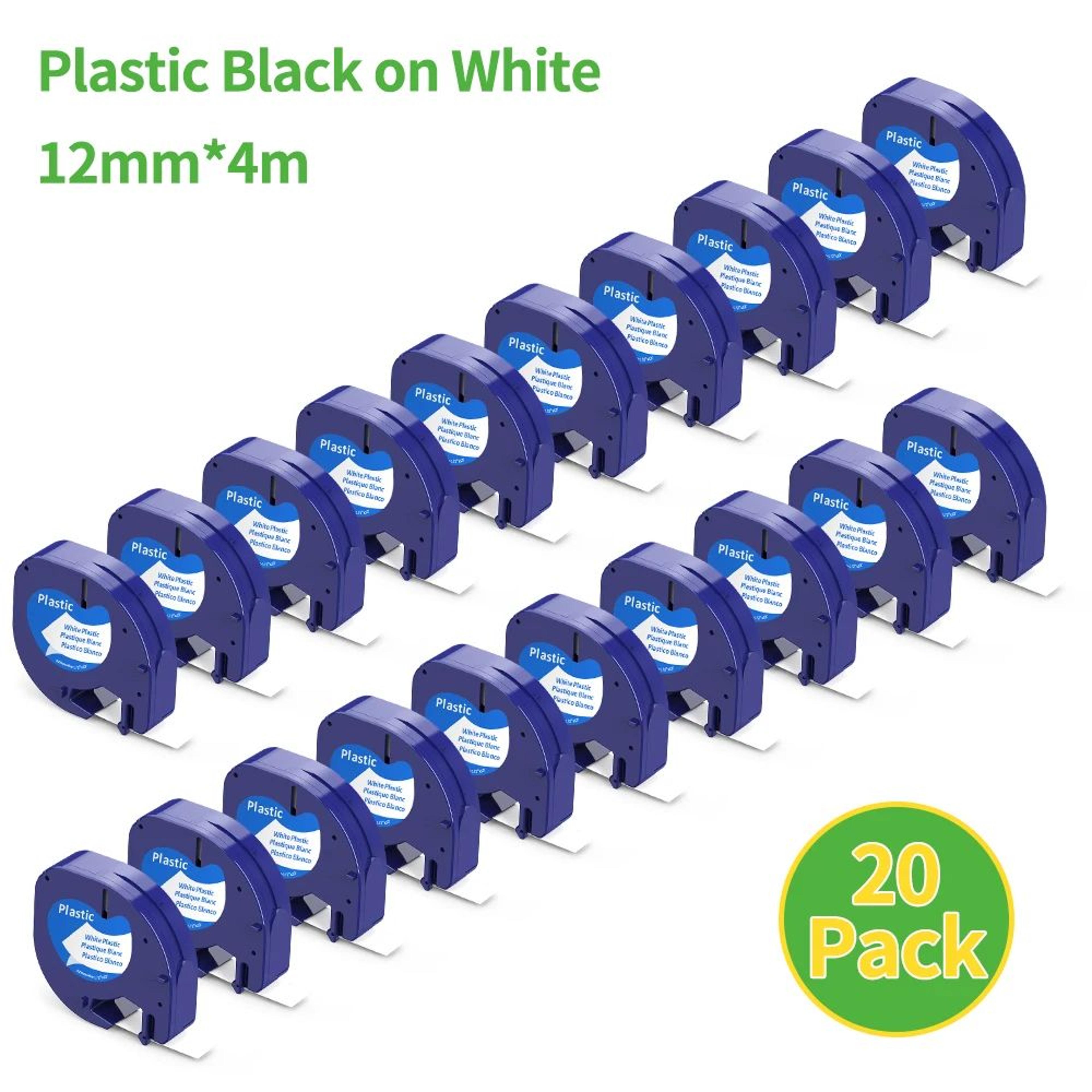 Compatible DYMO LetraTag 12mm Plastic Label Tape Refills For LT100H 200B QX50 23