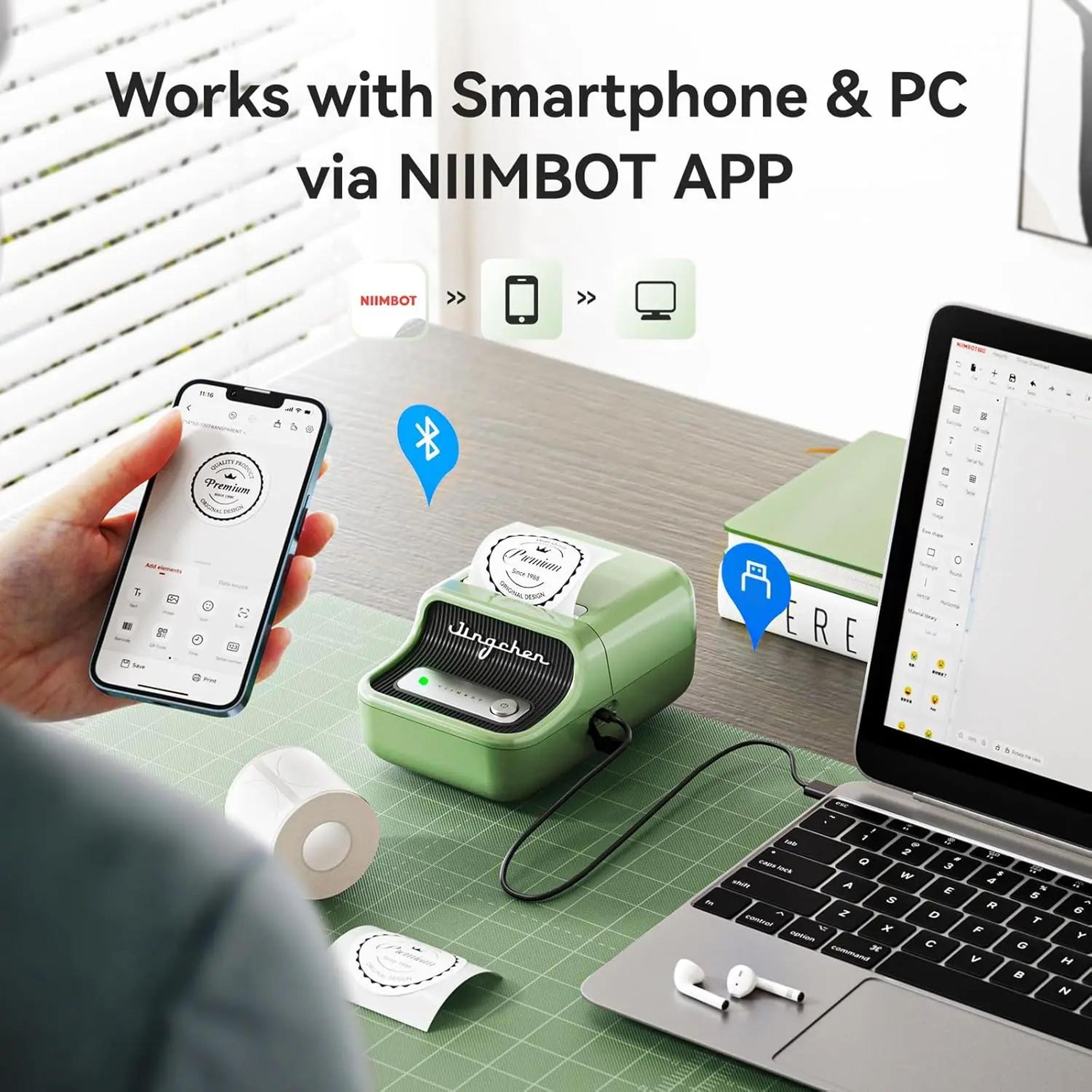 300dpi b21 pro wireless bluetooth thermal label printer for home and business
