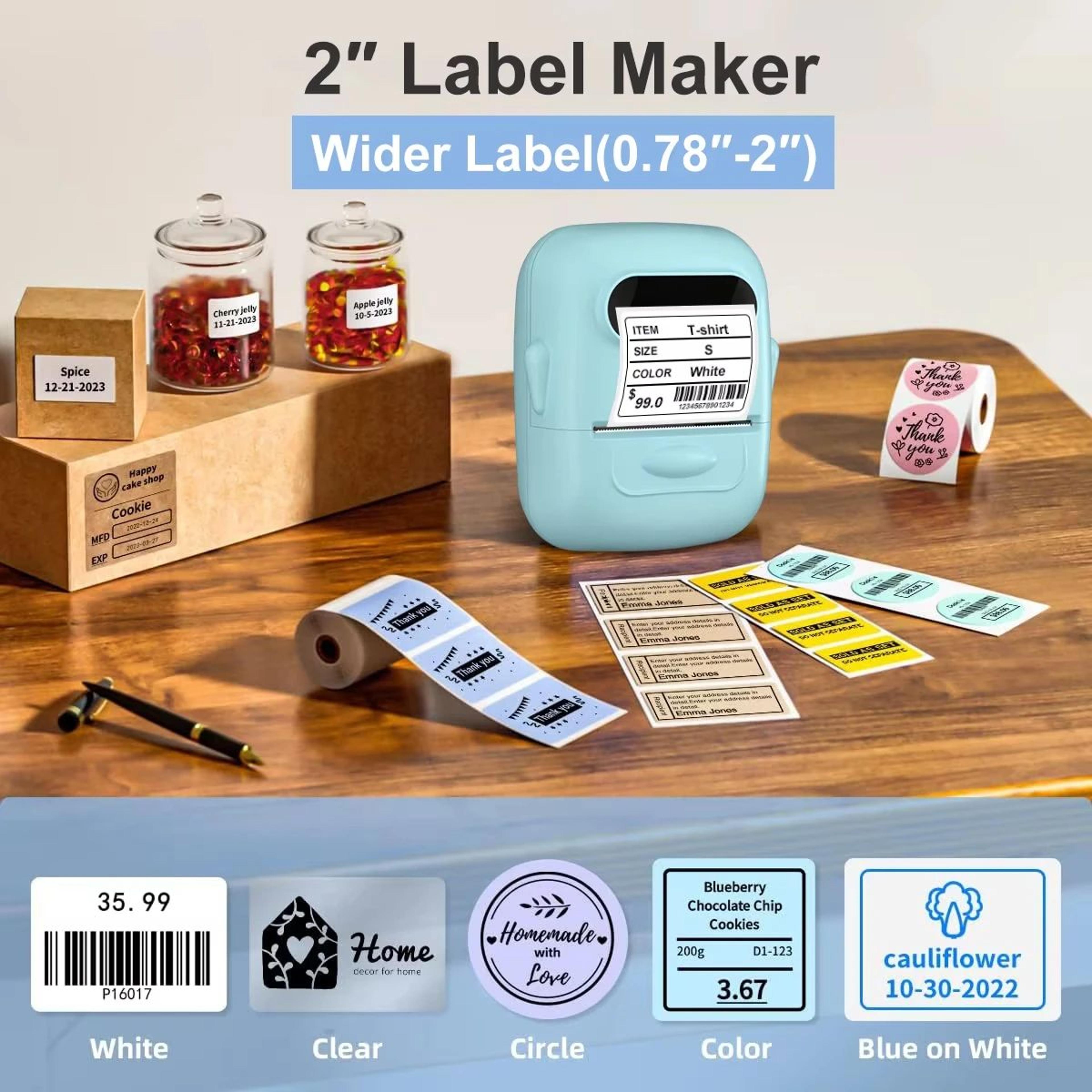 mini bluetooth thermal label printer 12-50mm inkless portable sticker maker