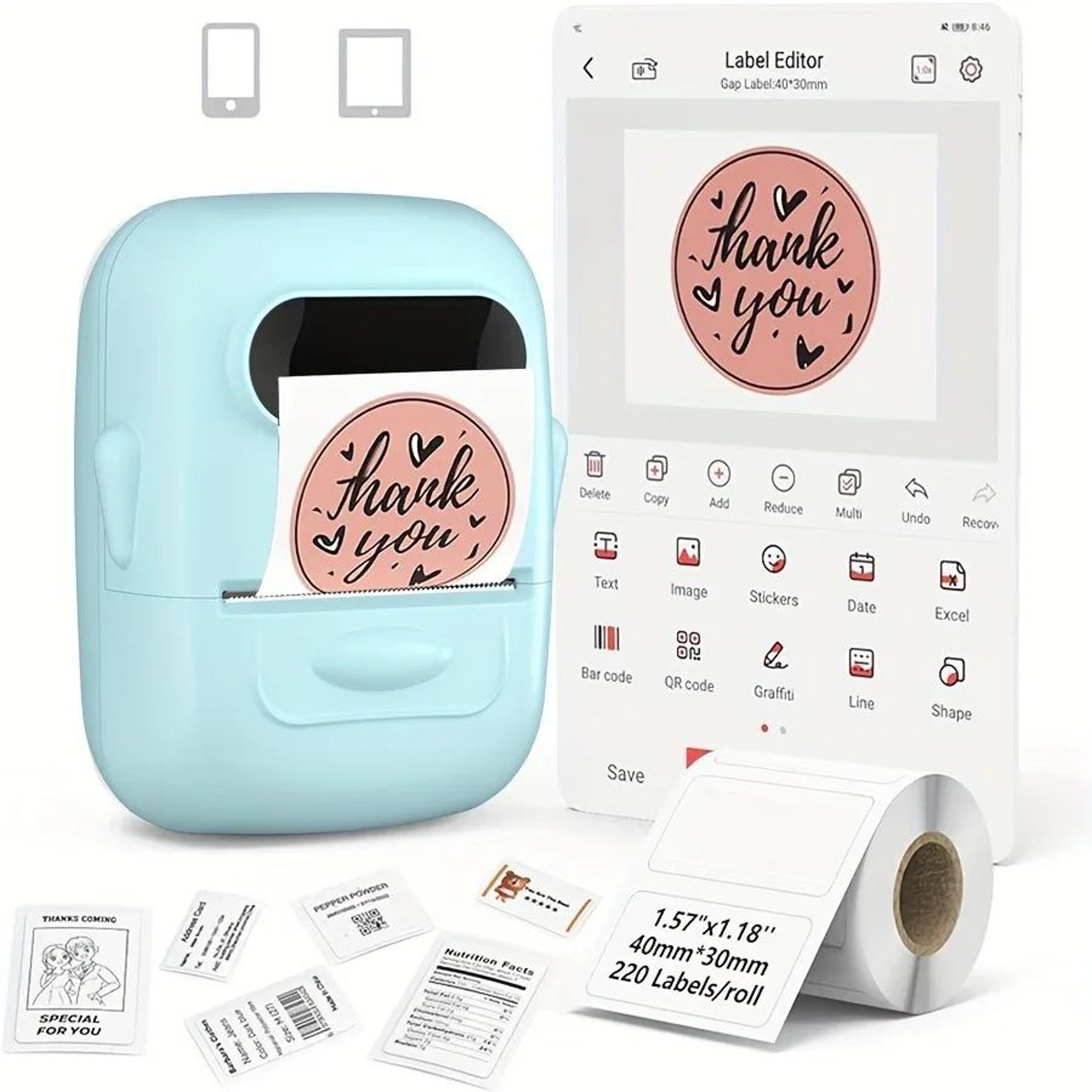 p50 wireless bluetooth thermal label printer for home and office organization