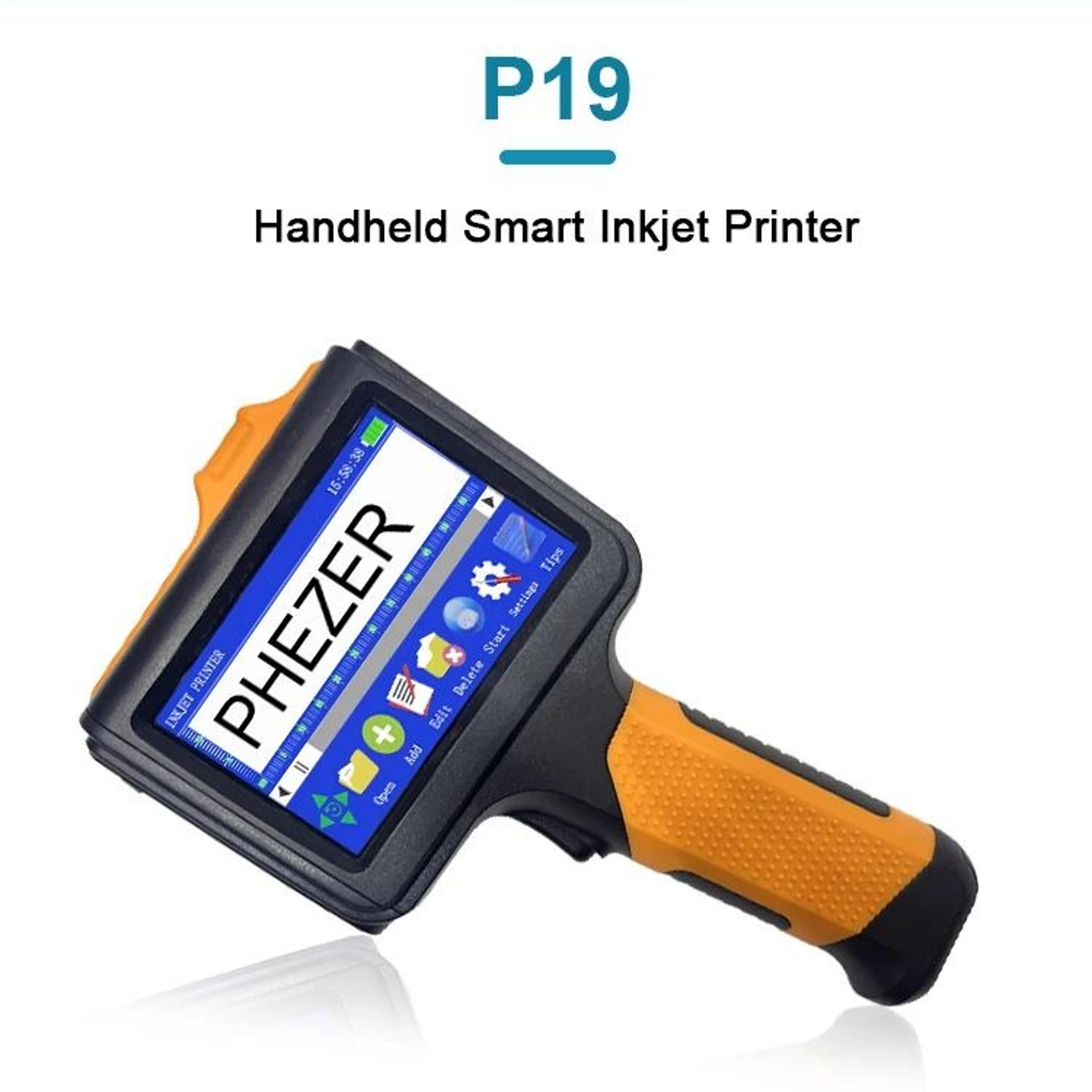 p19 portable handheld inkjet printer 12.7mm qr barcode and date coding machine
