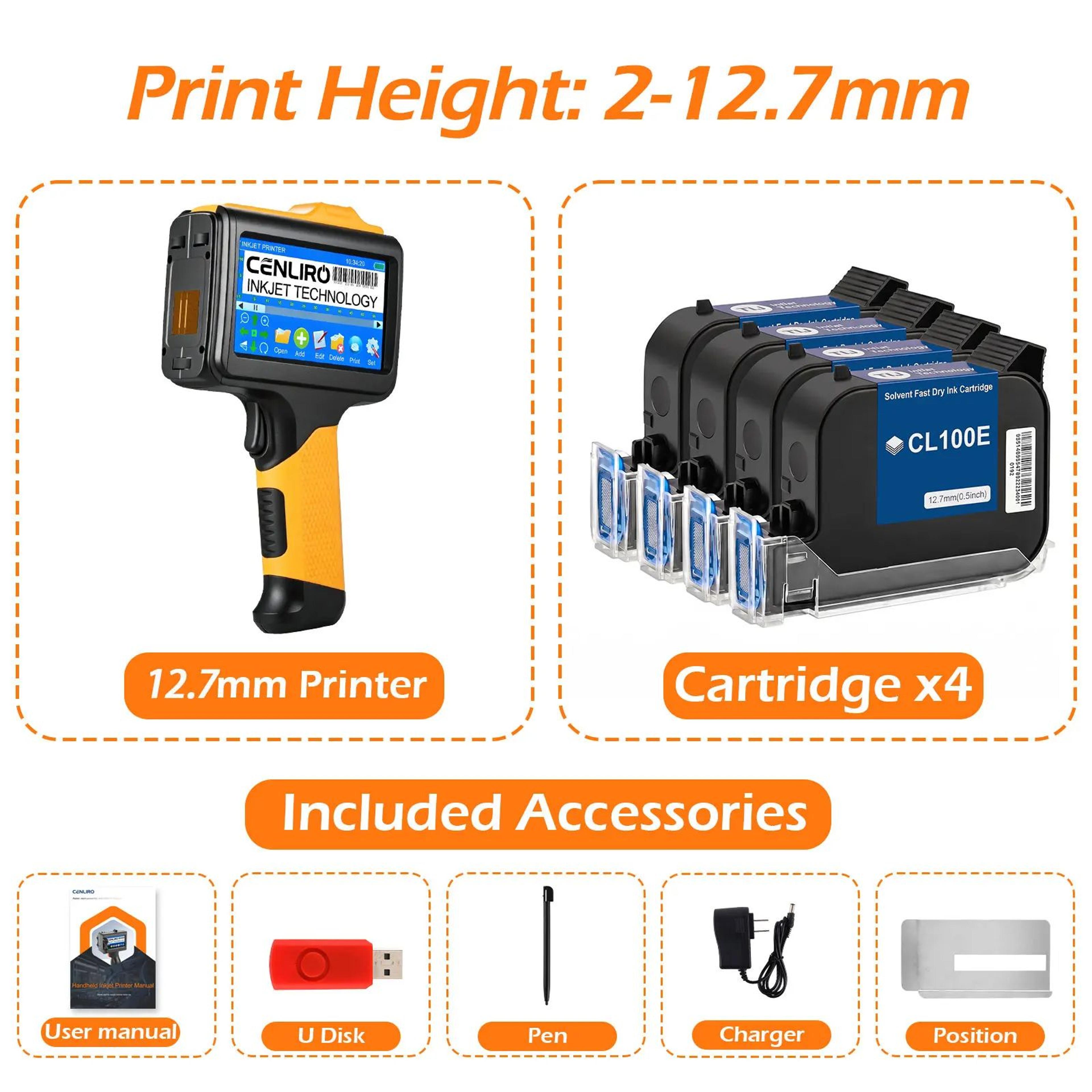 600DPI Handheld Inkjet Printer With FastDrying Ink For Date Batch Number QR Code And Logo Printing 7
