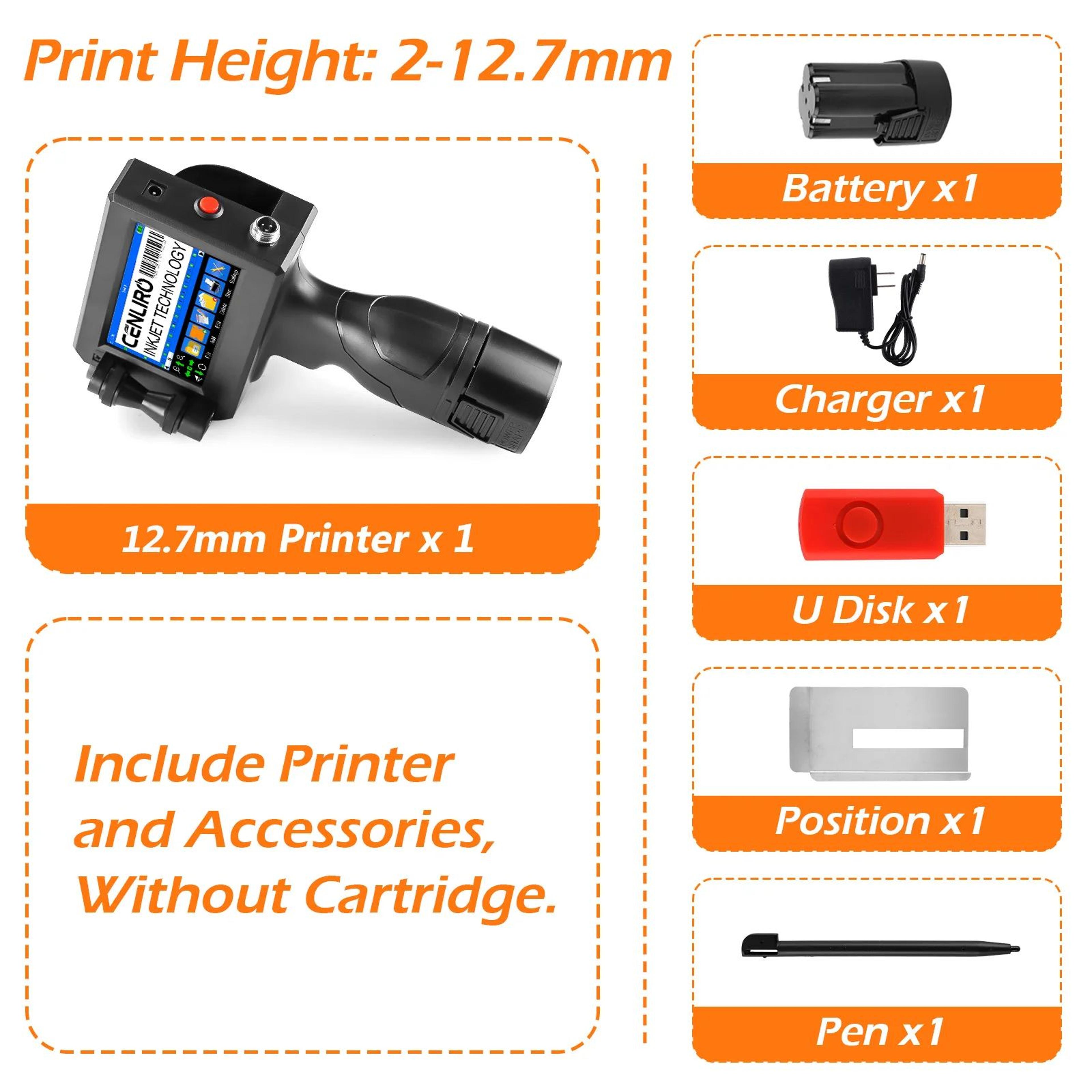 127mm Handheld Inkjet Printer Portable Batch Code Expiry Date And QR Code Printing Machine 9