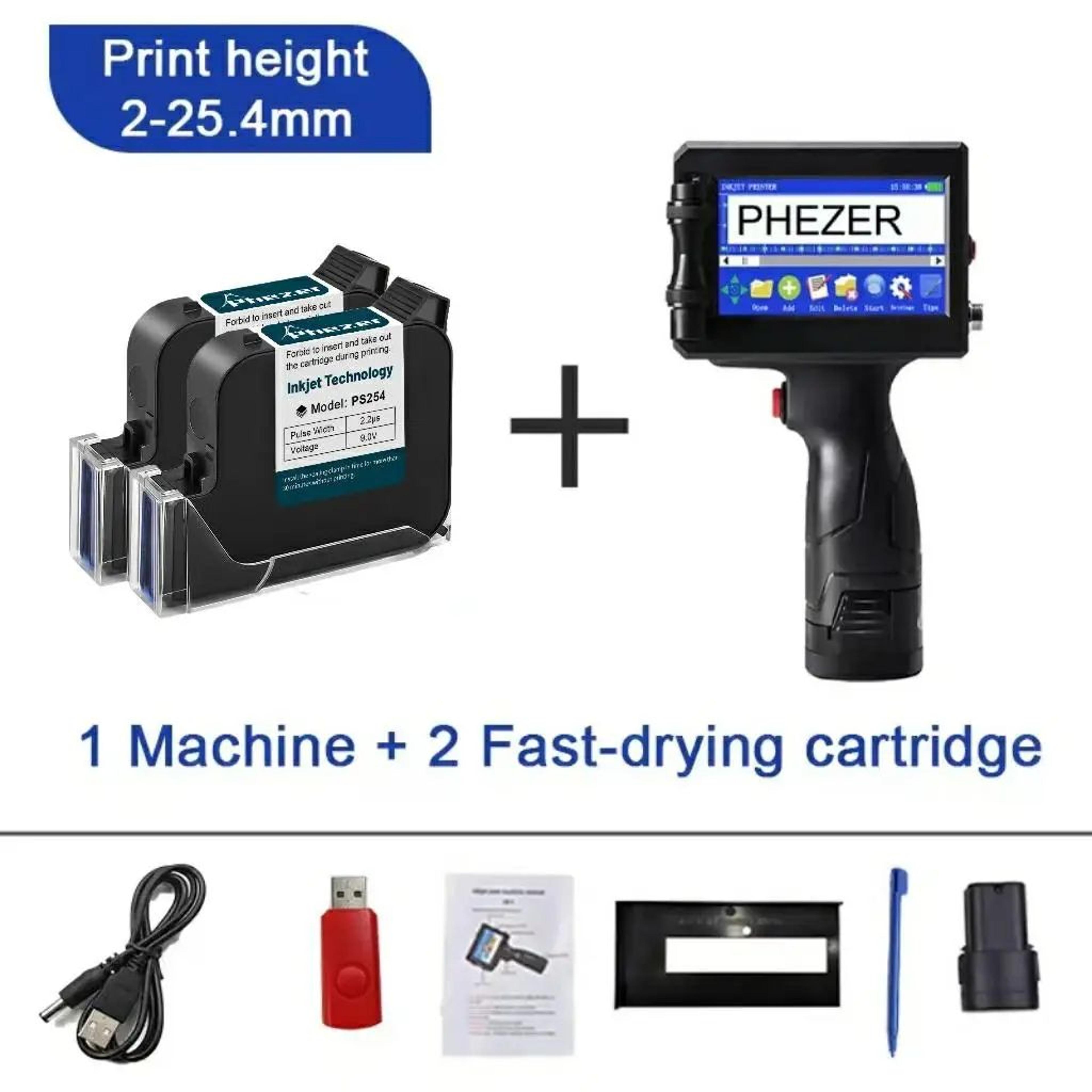 Handheld Inkjet Printer 127mm Portable Barcode QR Code And Date Coding Machine 8