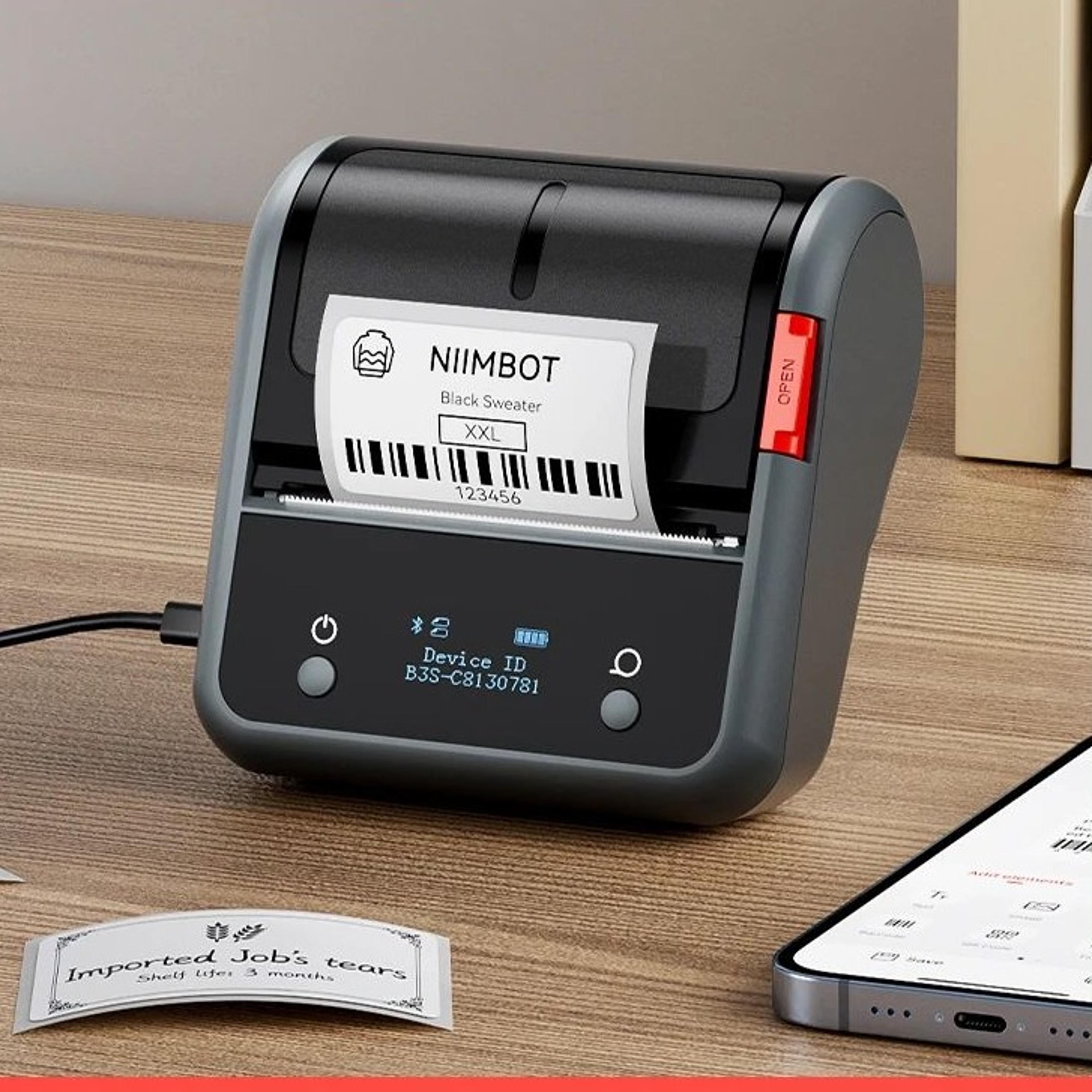 portable bluetooth thermal label printer for barcode and sticker printing