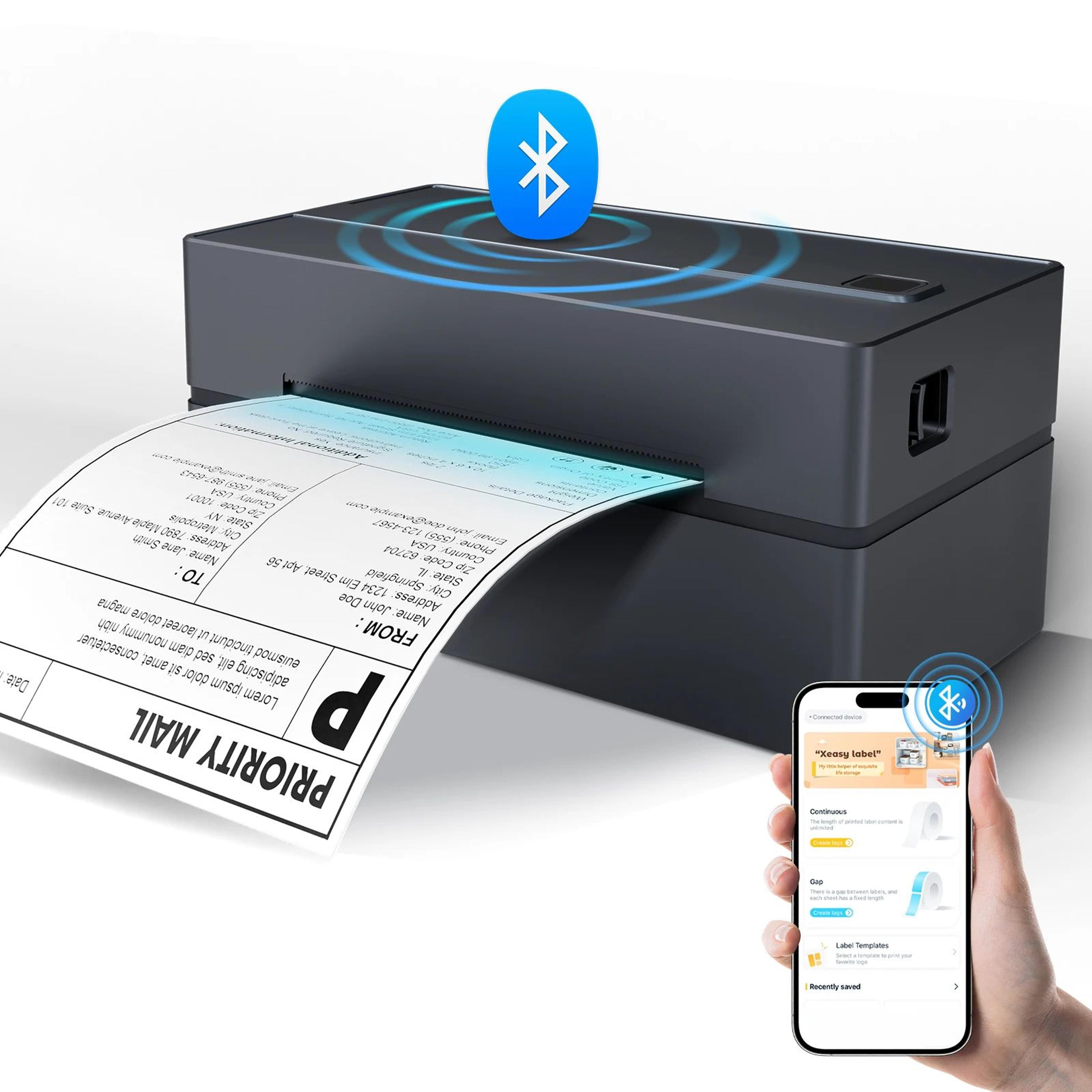 4x6 inch wireless thermal label printer with bluetooth usb for small business