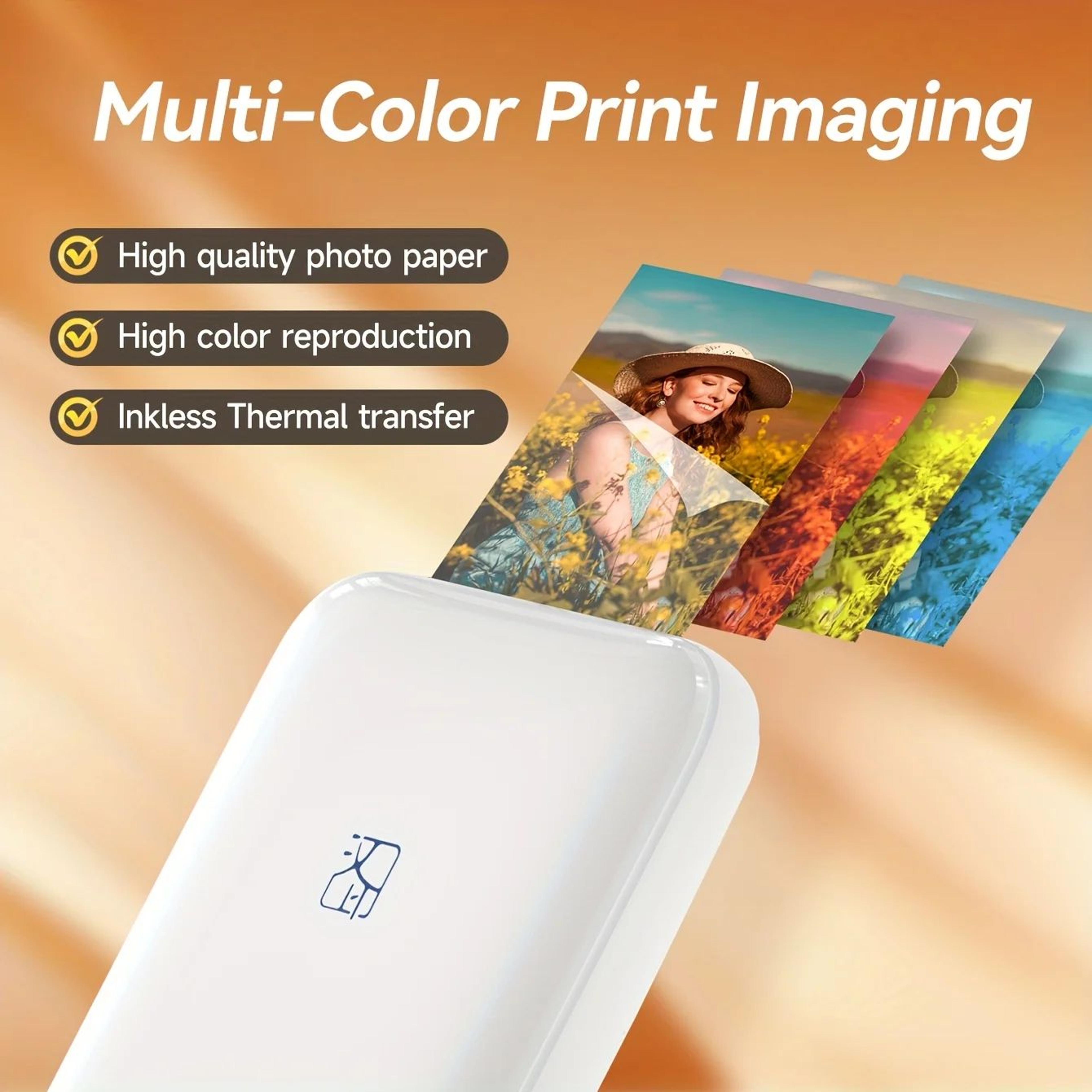 Portable 2x3 Inch Bluetooth Color Photo Printer For Smartphones 2